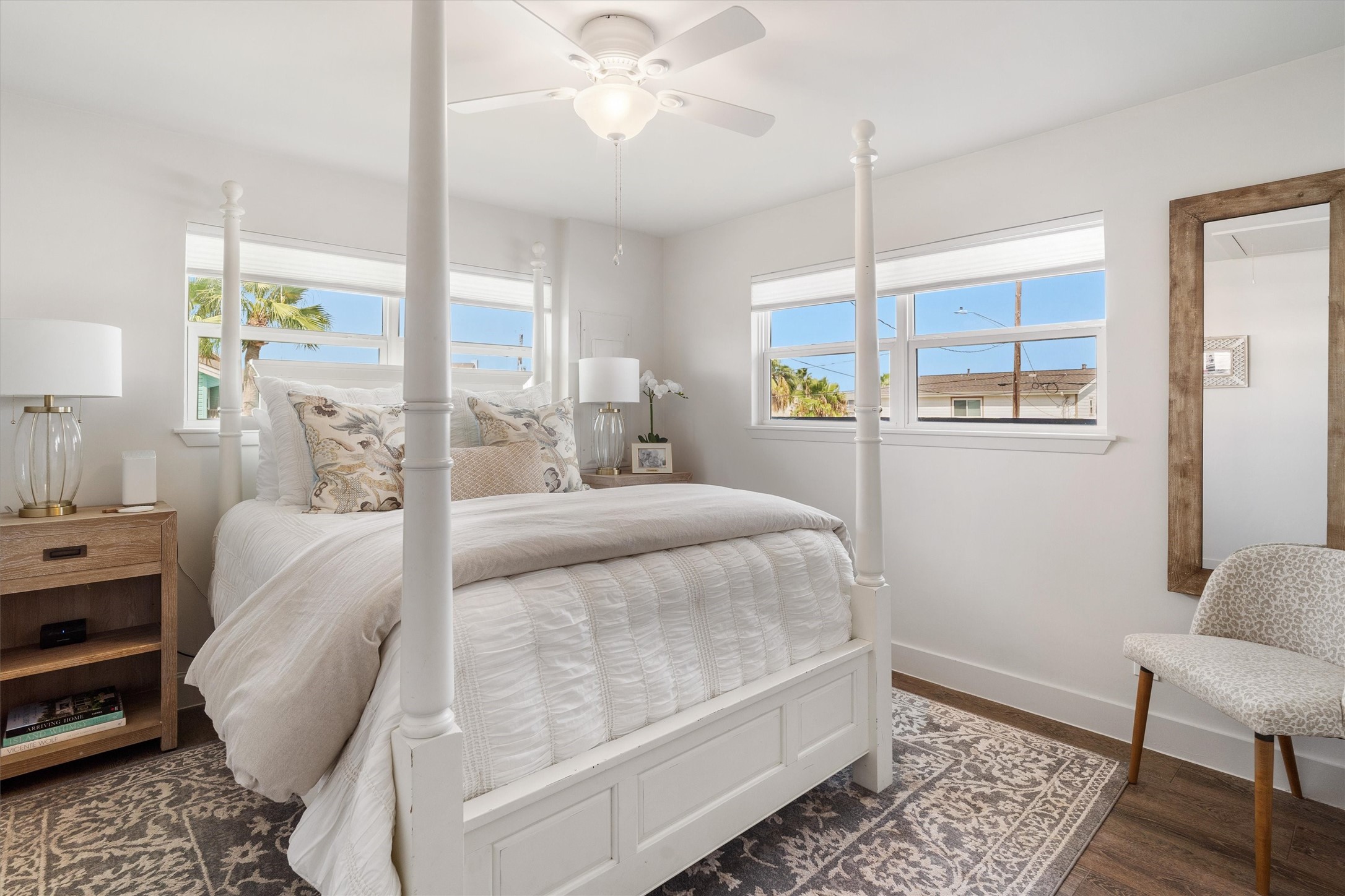 The tranquil ambiance of the guest bedroom makes it an ideal retreat for rest and rejuvenation