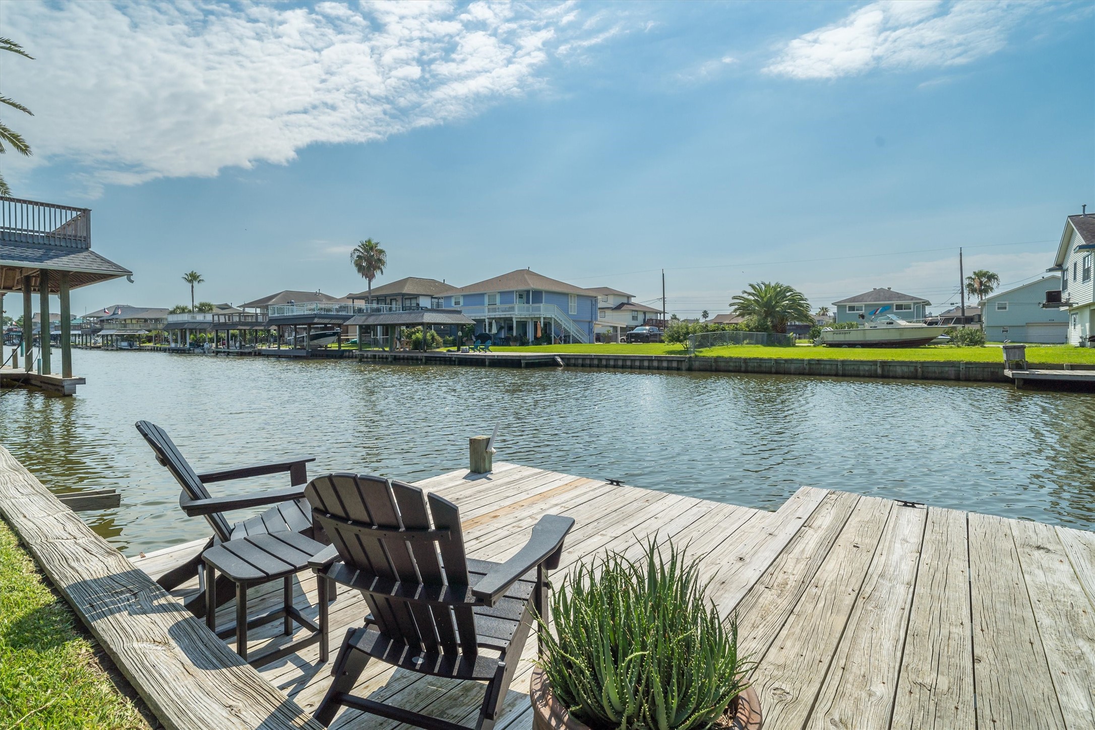 The oversized dock is perfect for fishing, crabbing, launching your kayak, or taking a swim. Enjoy endless waterfront activities and easy access to the water from this spacious, versatile dock