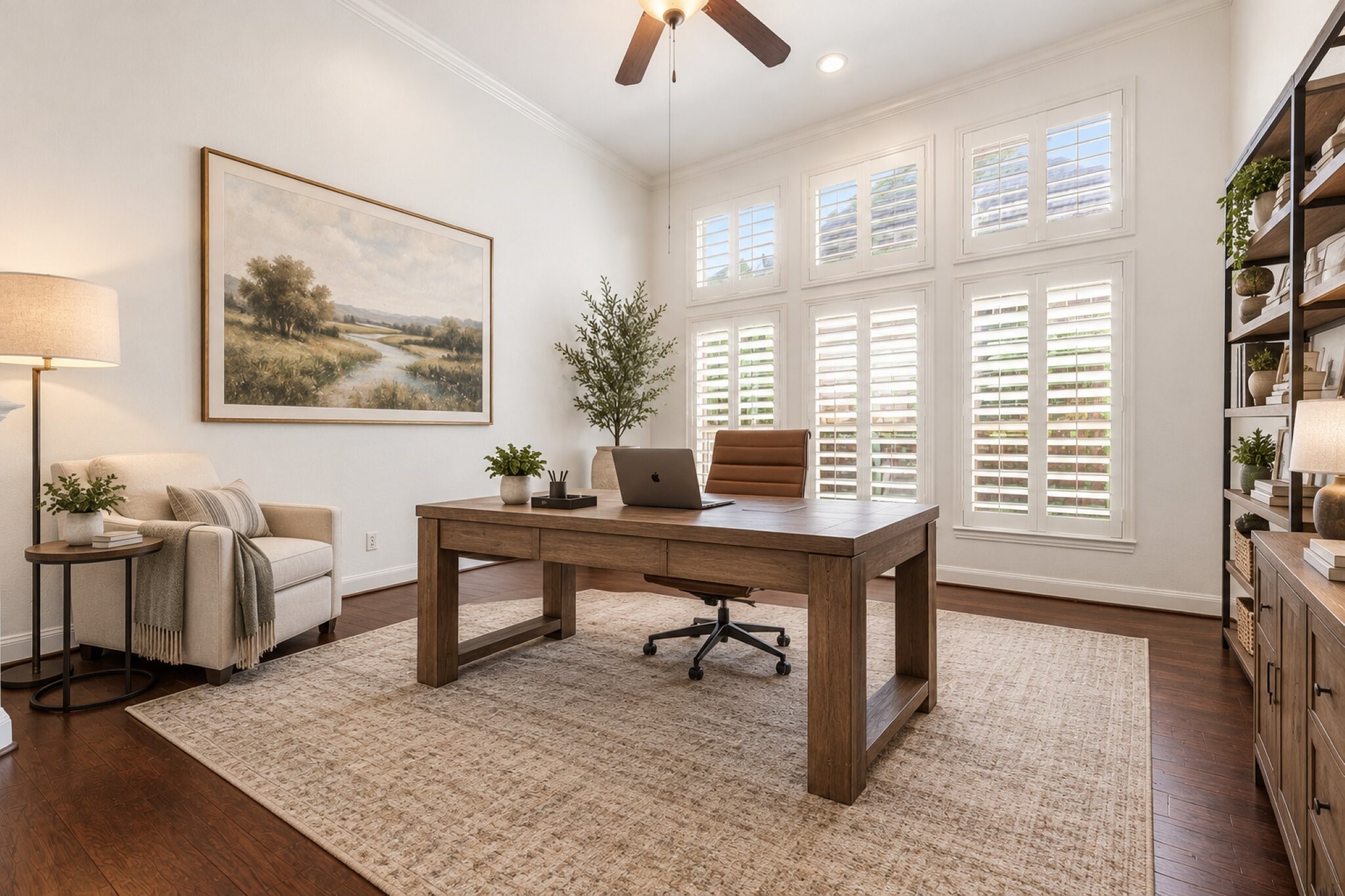 Virtually staged home office