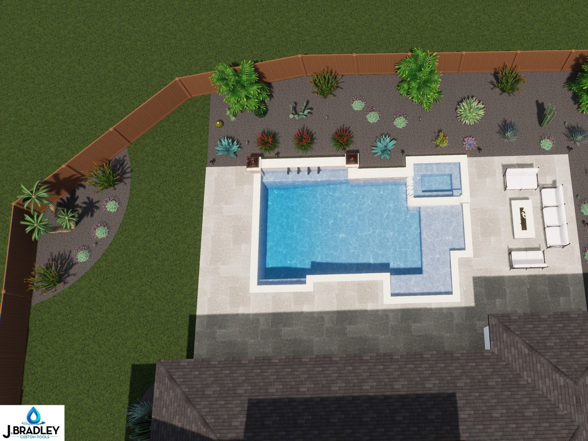 Pool rendering by J. Bradley Custom Pools.