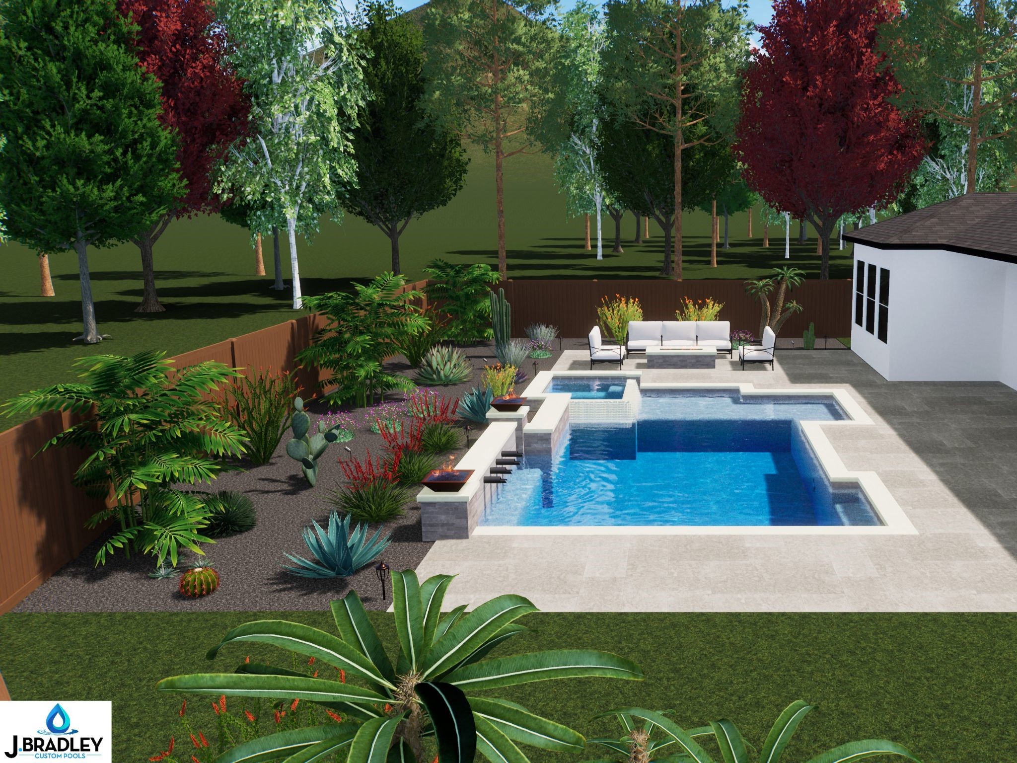 Pool rendering by J. Bradley Custom Pools.