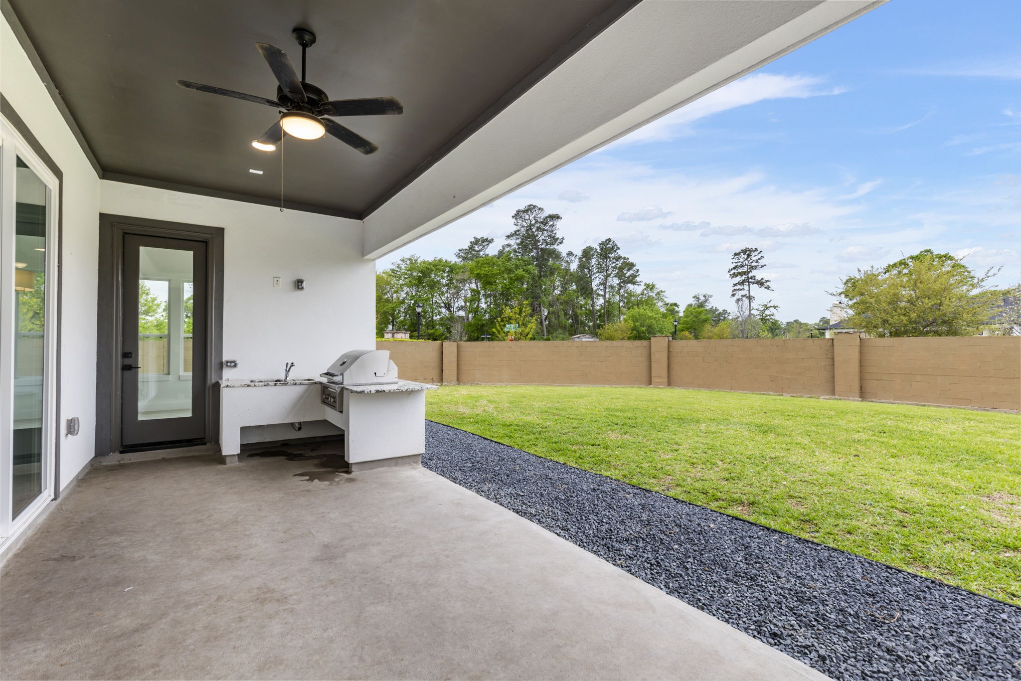 Large covered patio.