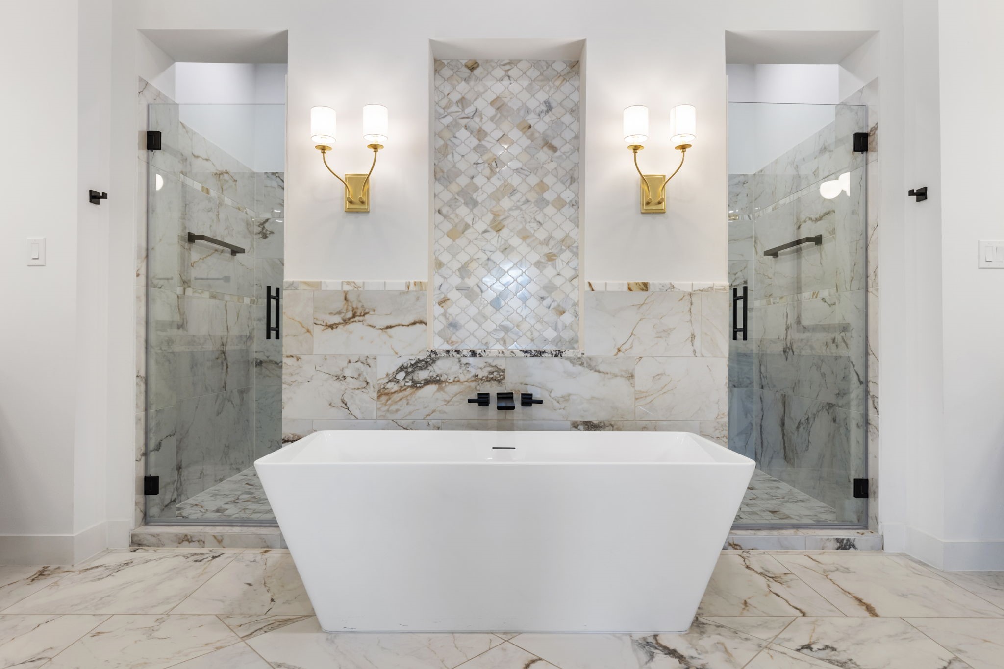 Primary bathroom with soaking tub.