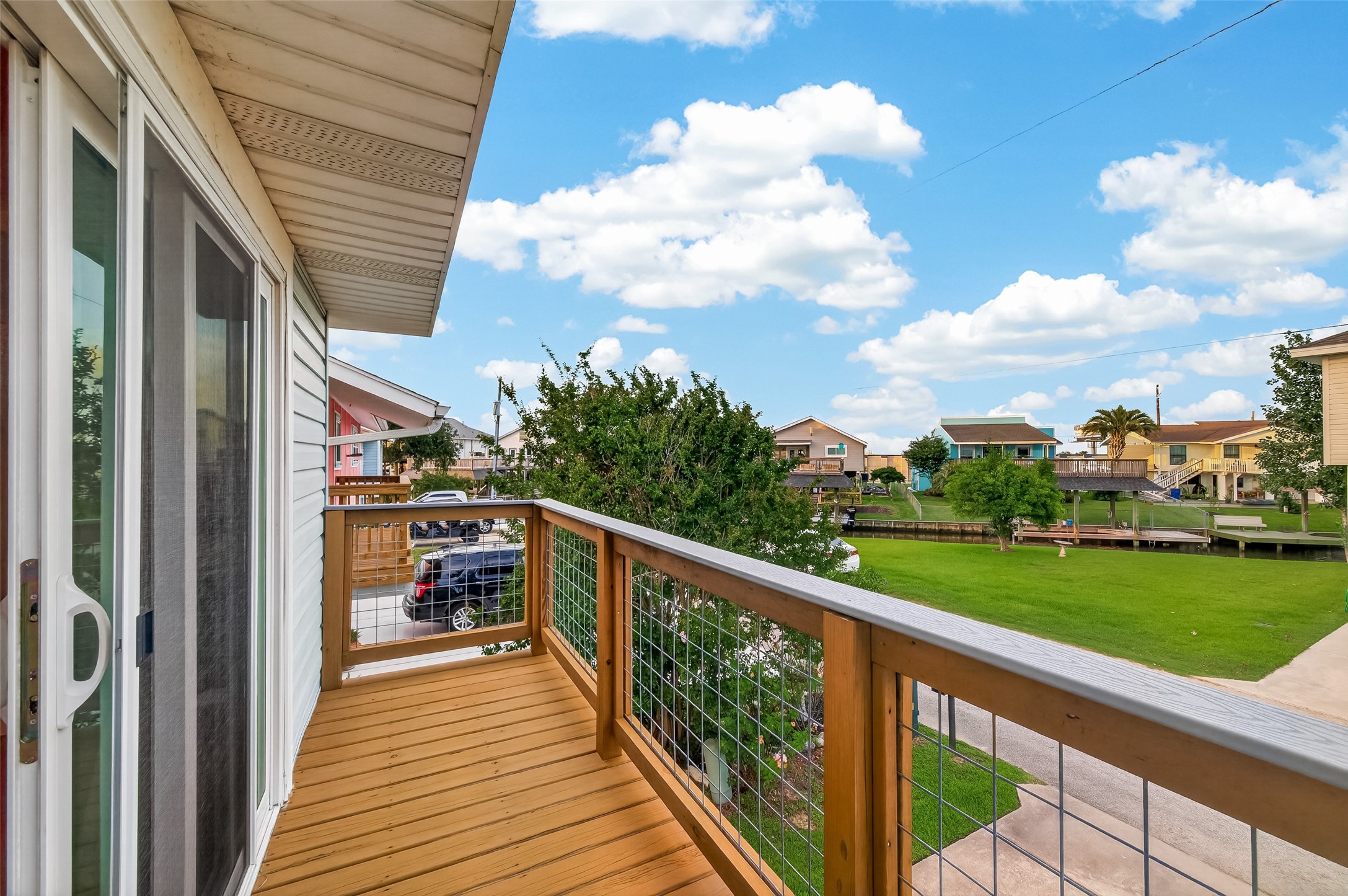 View from the balcony of the updstair's bedroom.
