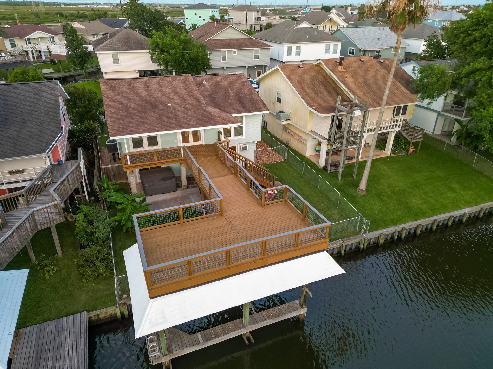 Beautiful new deck overlooking the water.