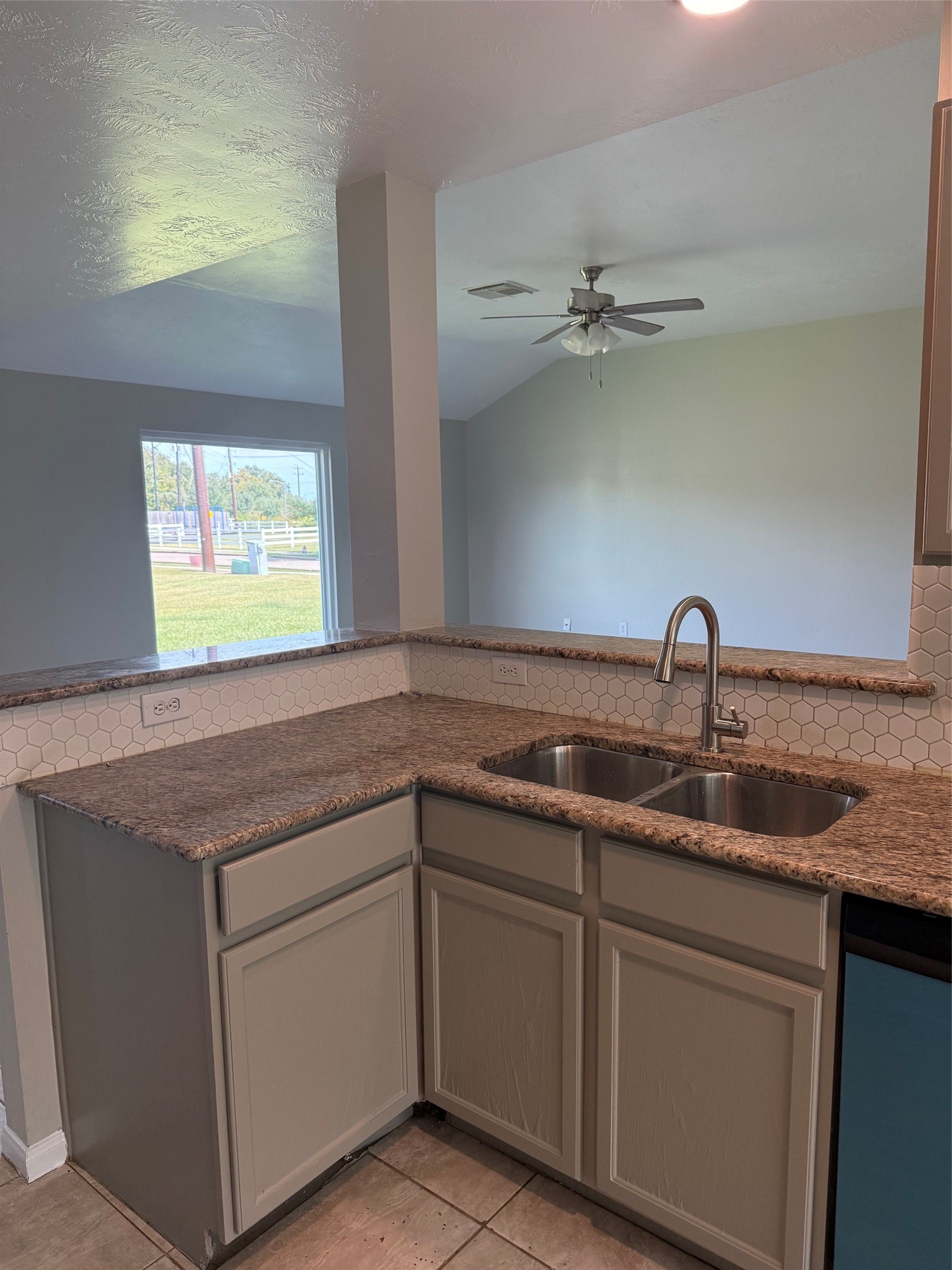Kitchen looking at living