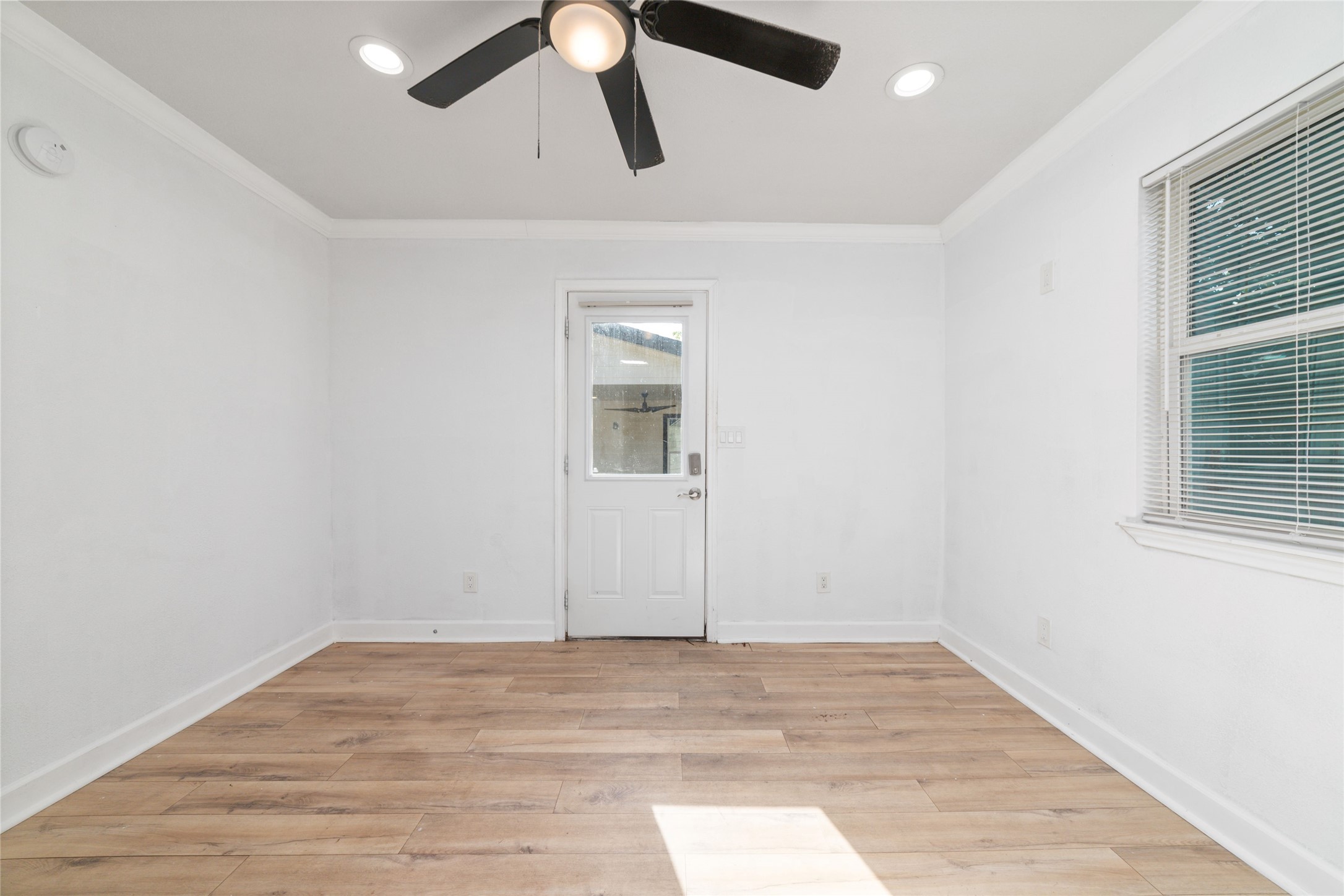 This space is large enough for a bed and furniture.