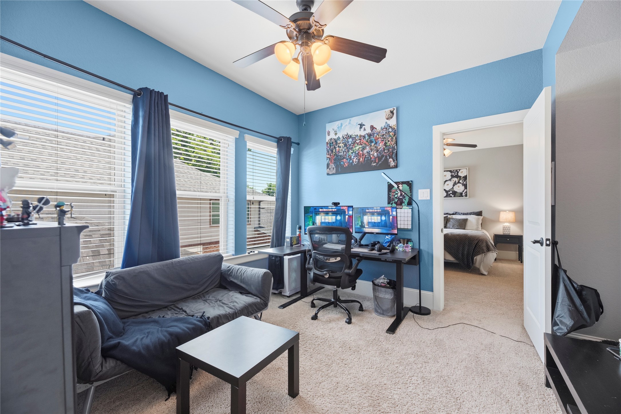 Bonus room upstairs between two secondary bedrooms.