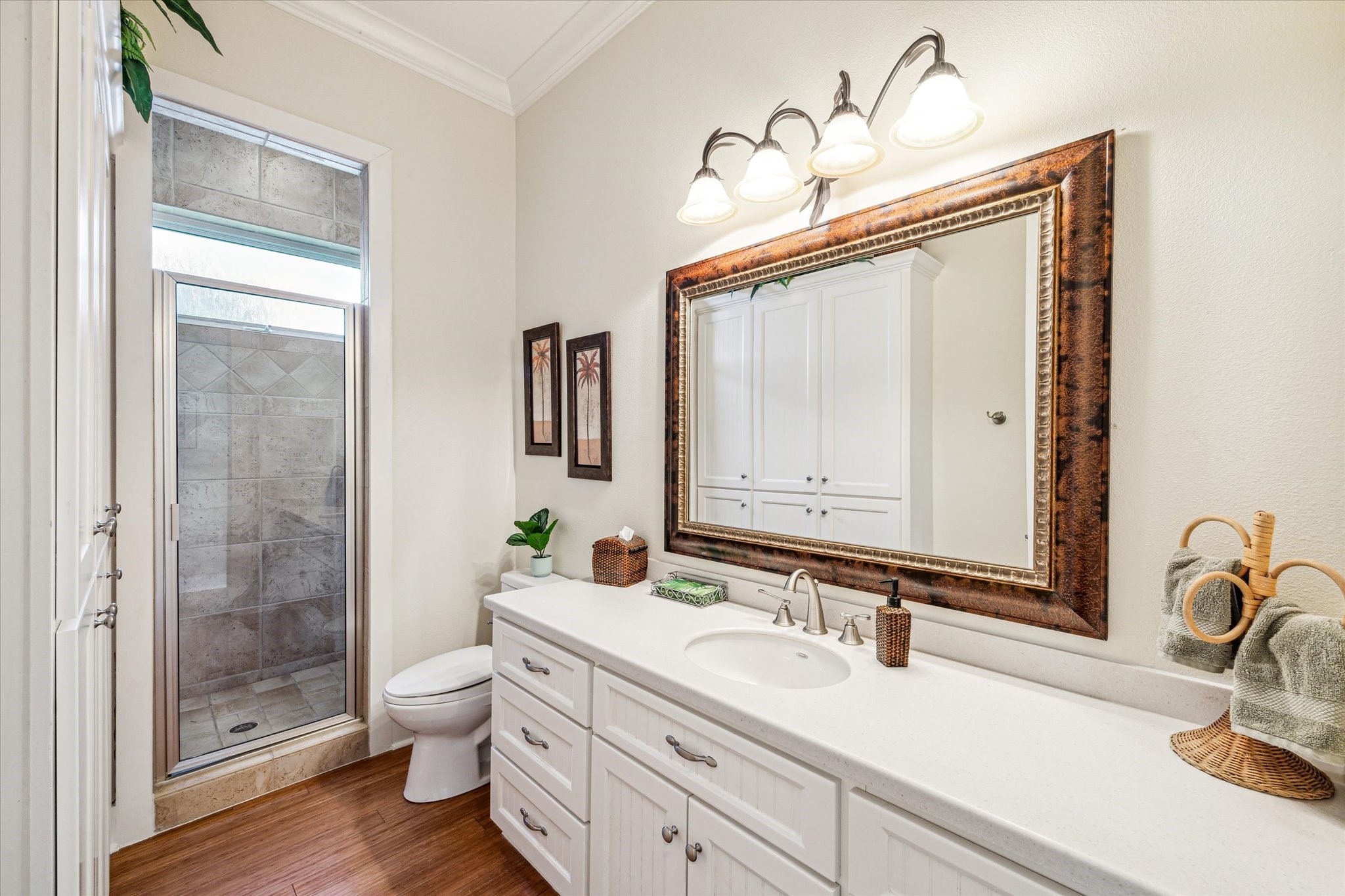 The flex room comes complete with a full bathroom and shower