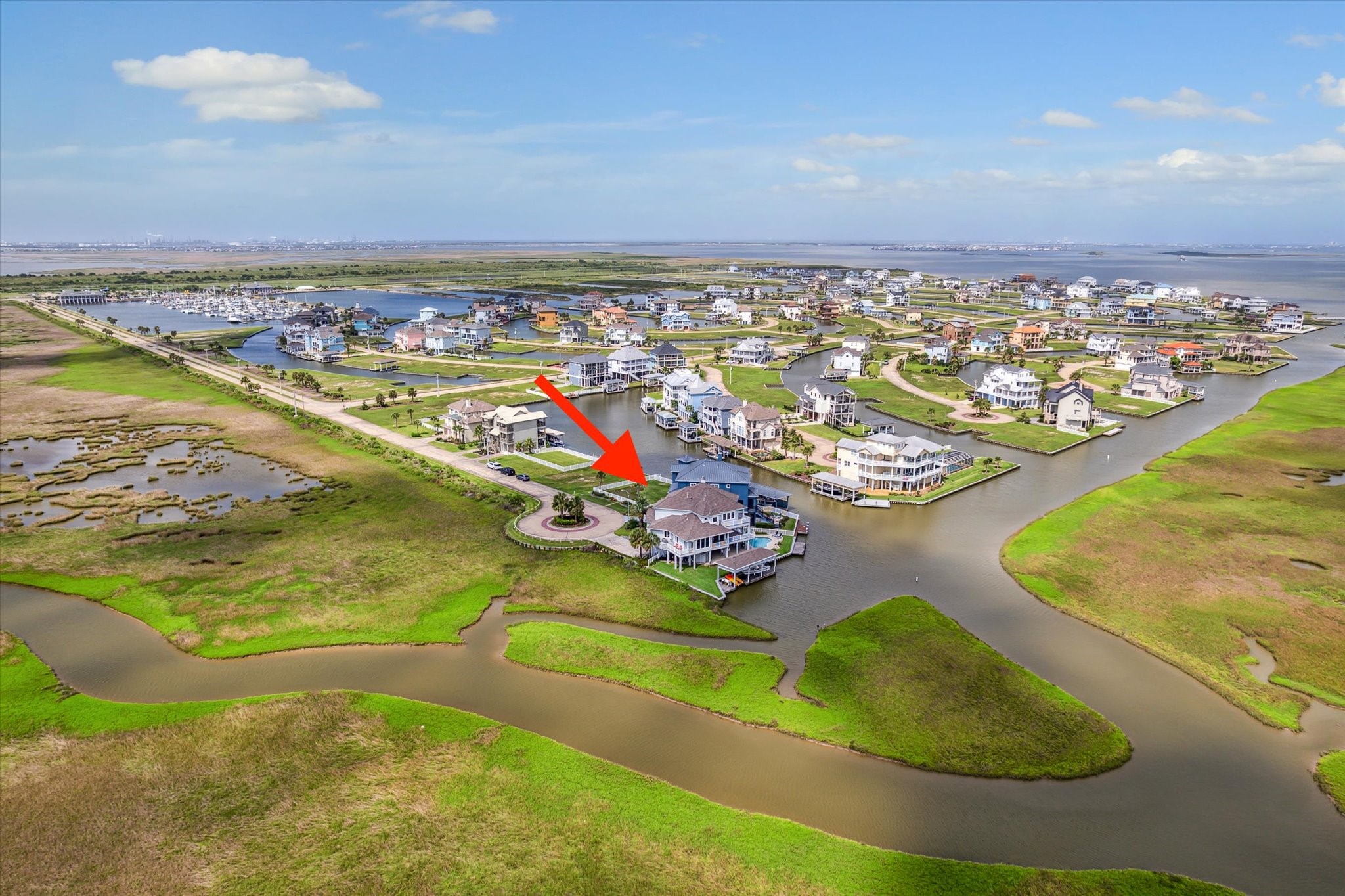 One-of-a-kind 270-degree view with permanent, unobstructed vistas of West Galveston Bay, the Intracoastal Waterway, and coastal wetlands from every room in the home. Enjoy endless sunrise & sunset views from multiple balconies