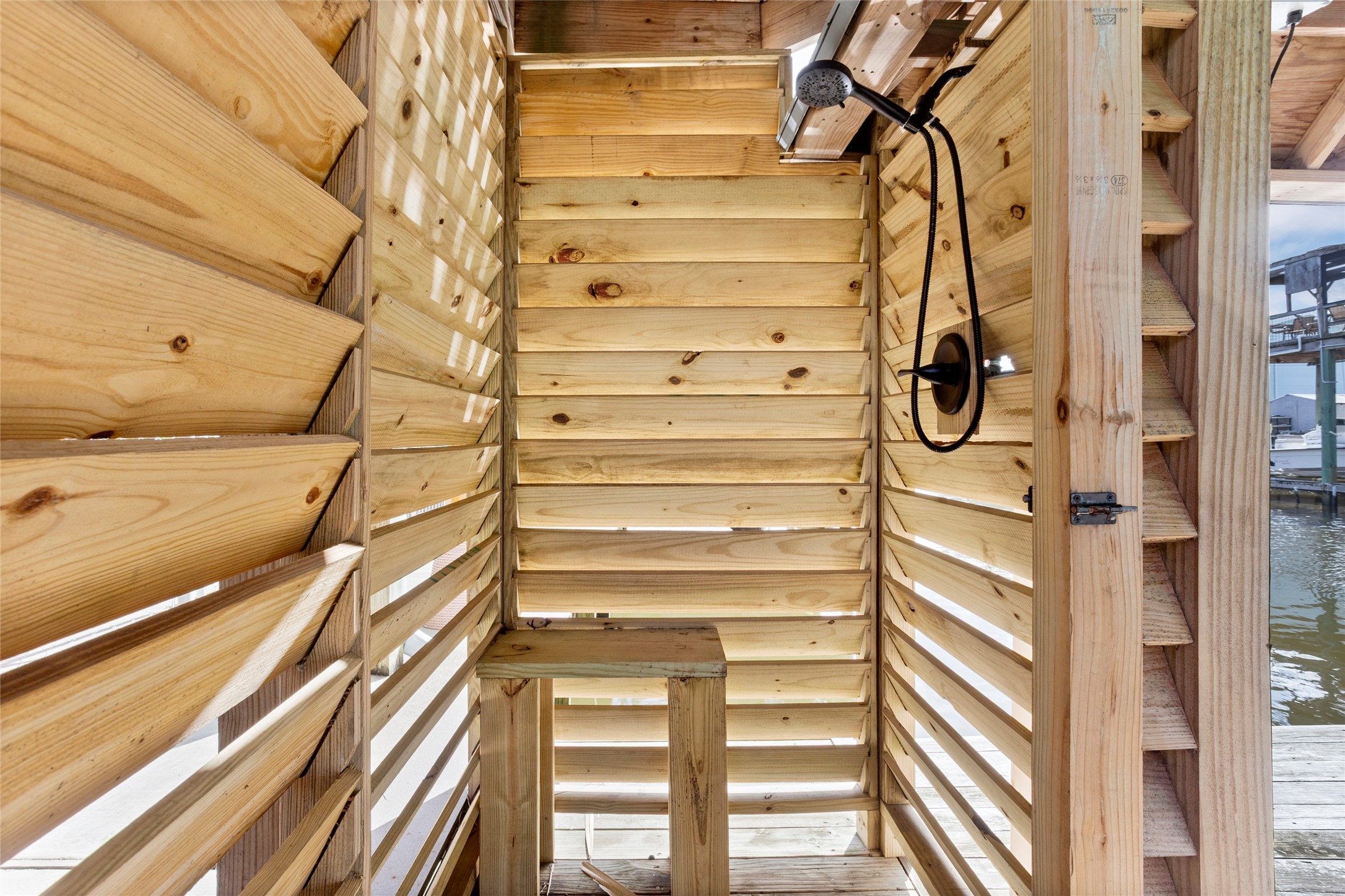 Refresh with a dockside shower after a day on the water.