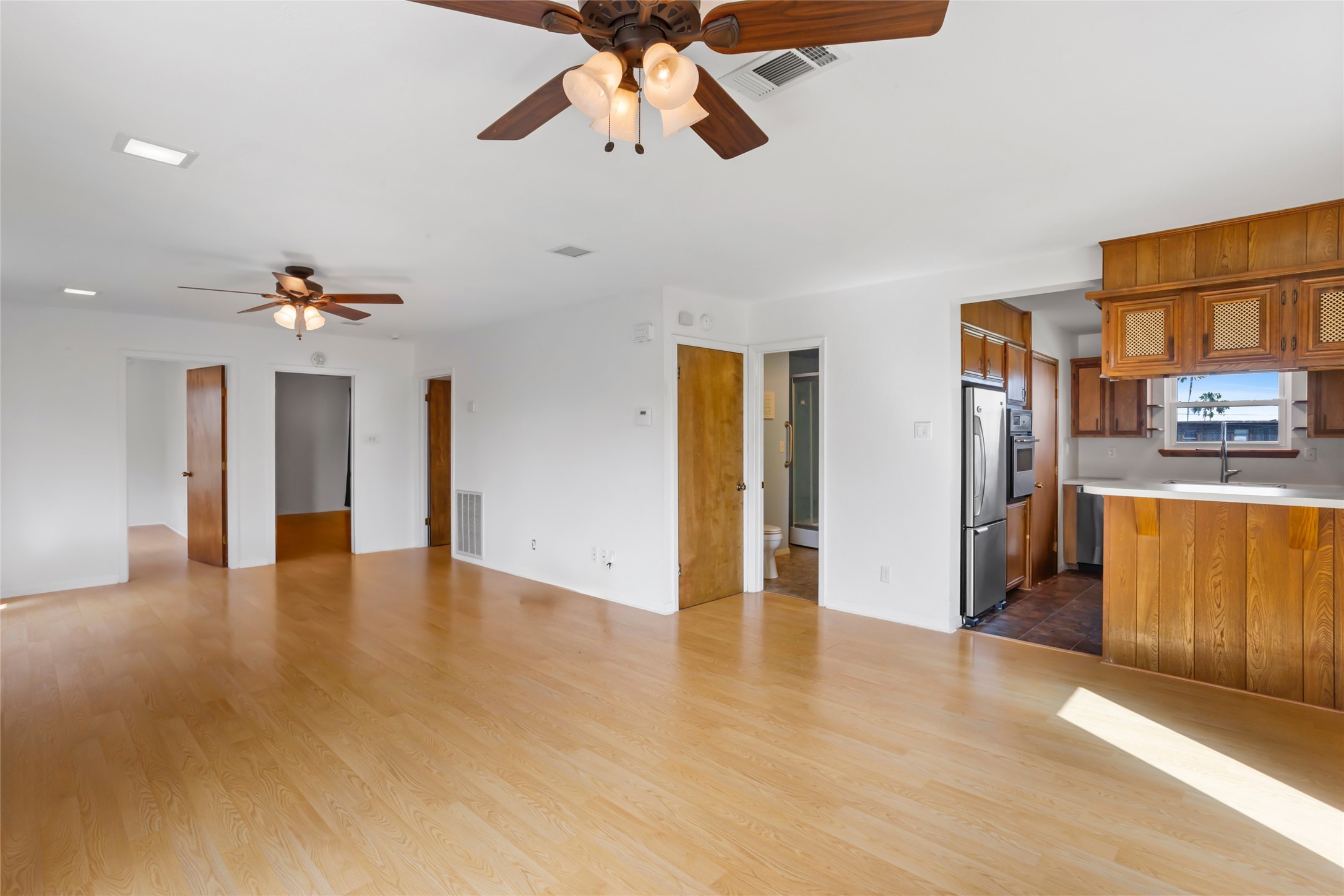 All three bedrooms and a full bath are easily accessible from the main living area. All three bedrooms and a full bath are easily accessible from the main living area.