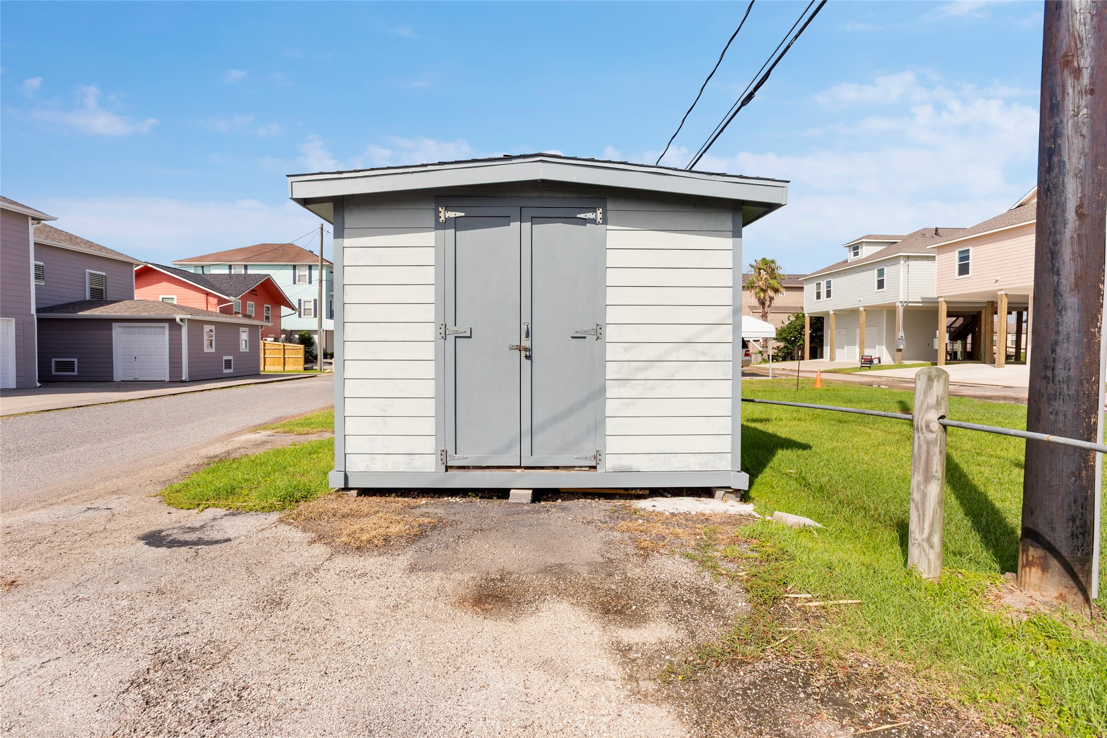 Convenient storage shed located just across the street.