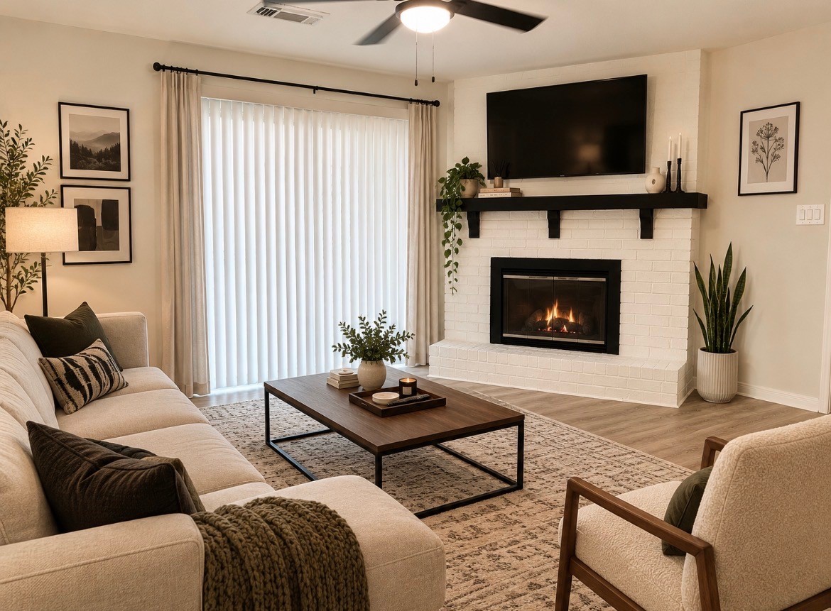 AI Staged Living Room