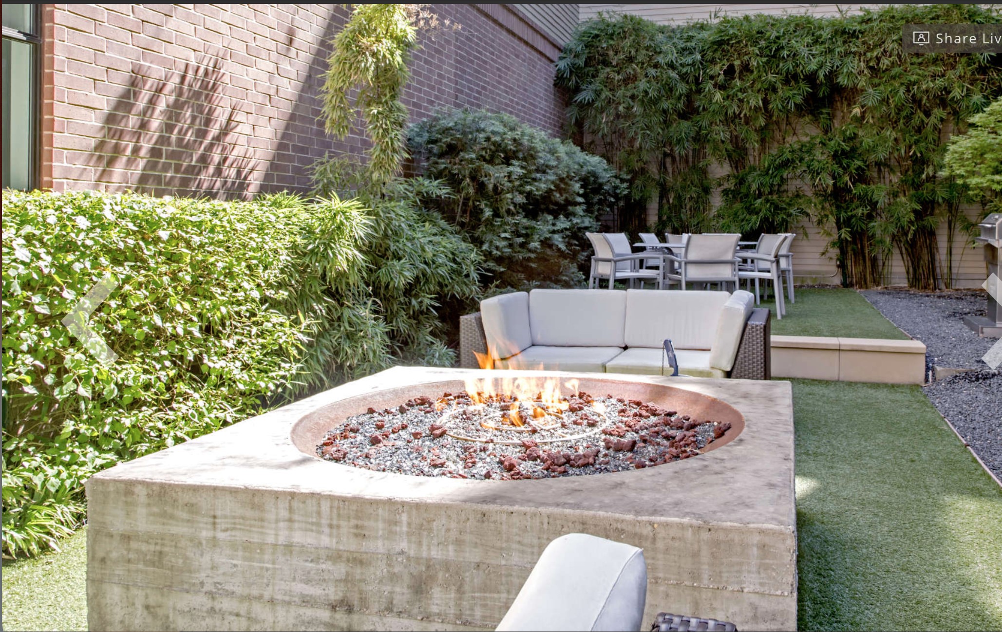 One of several outdoor areas with grills