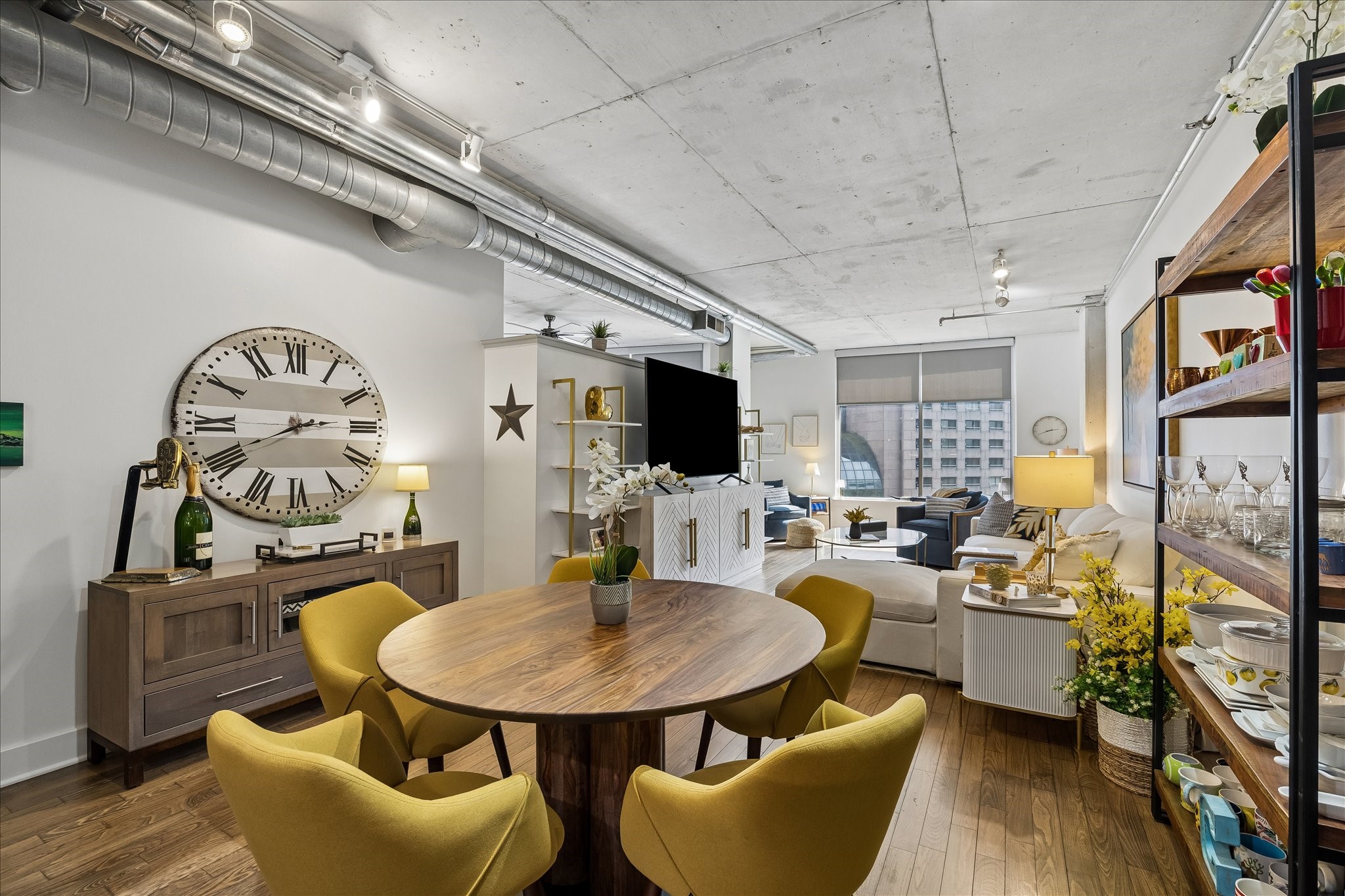 All major furniture pieces convey with the sale of the loft.  Making it ready for quick and easy move in.