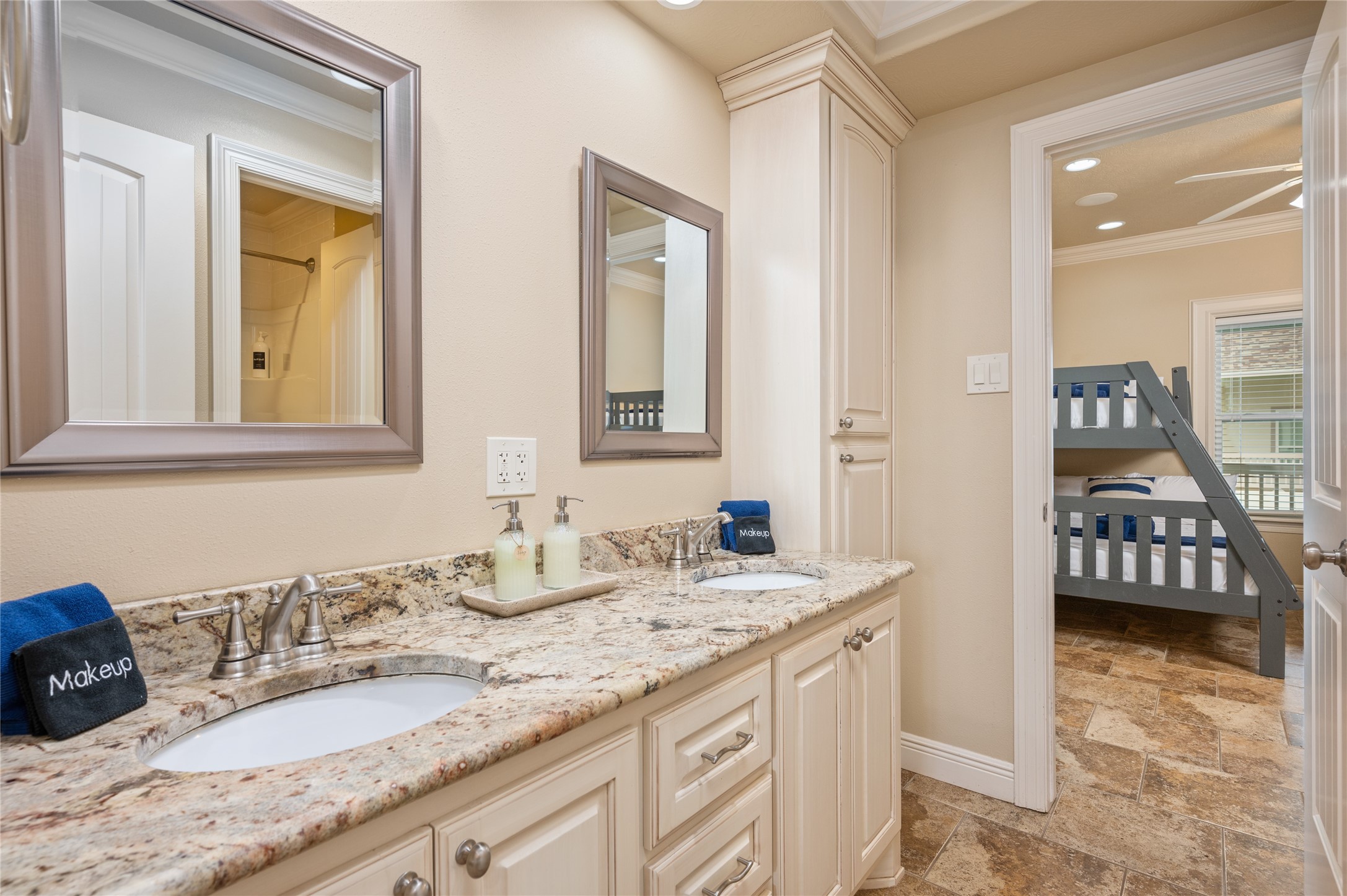 Jack and Jill bathroom between Bedrooms 2 and Bedroom 3