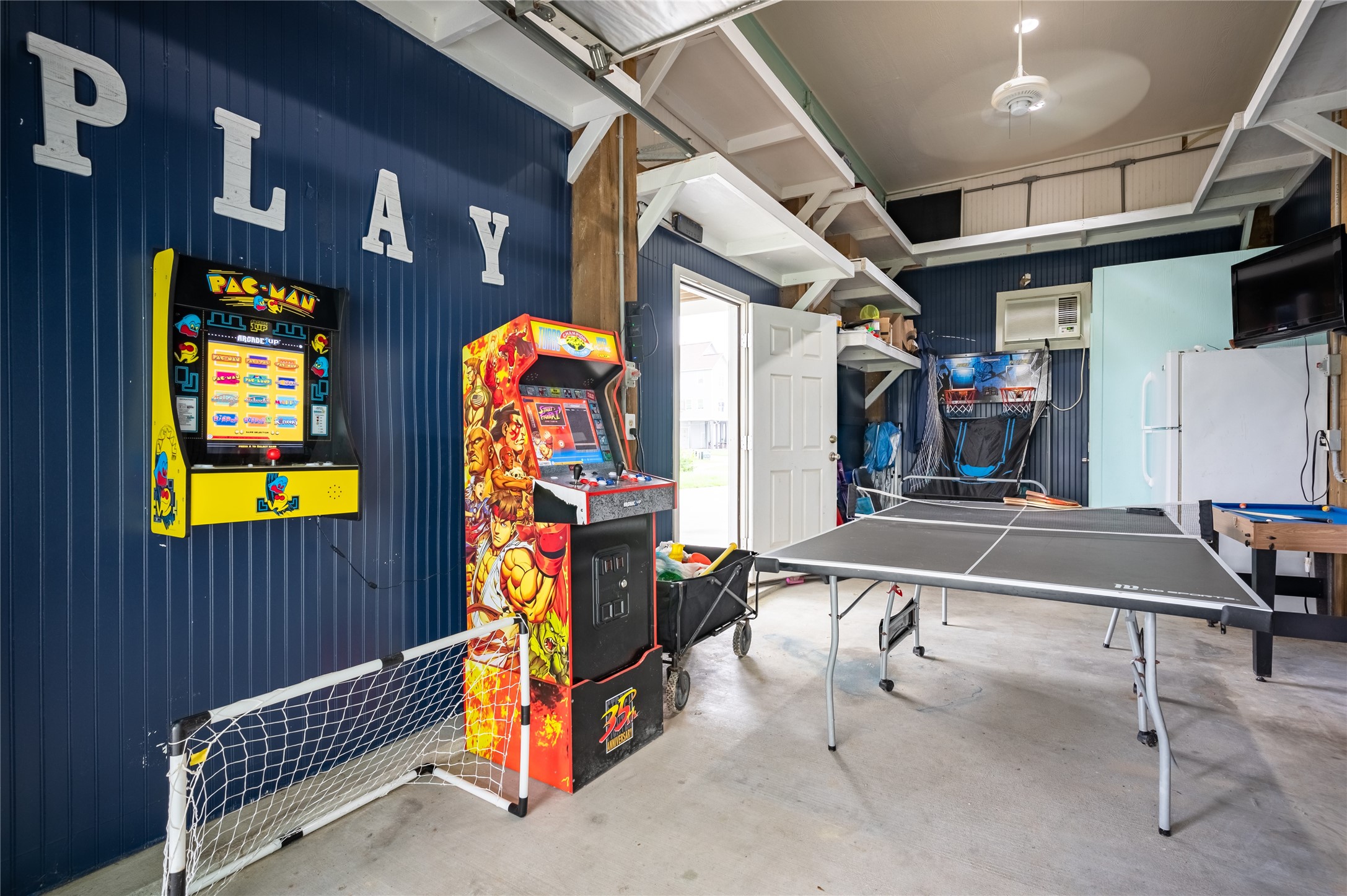 Garage converted to gameroom