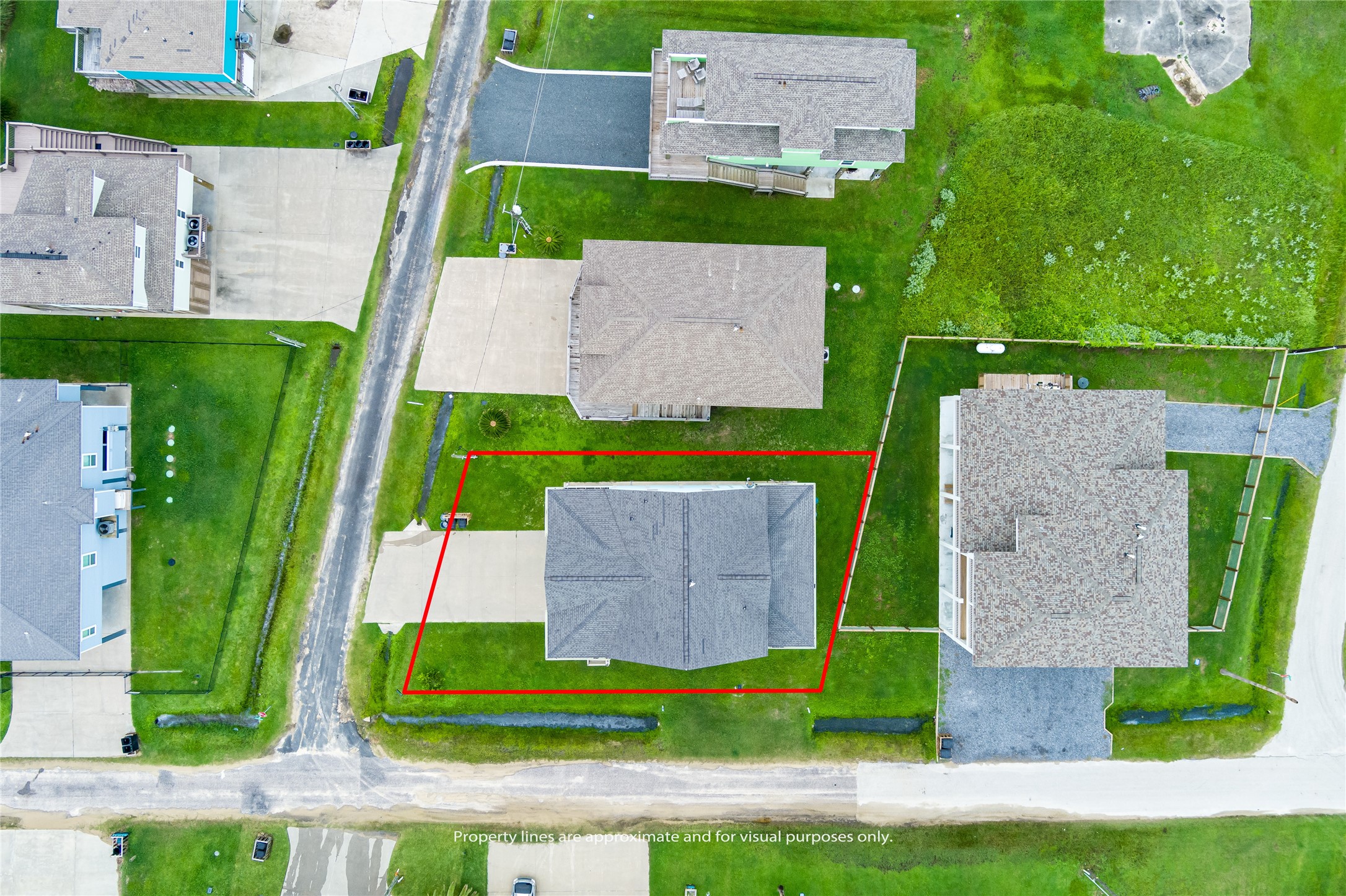 See how your home sits on its spacious corner lot, with the outlined property boundaries giving you a clear look at the surrounding outdoor space.