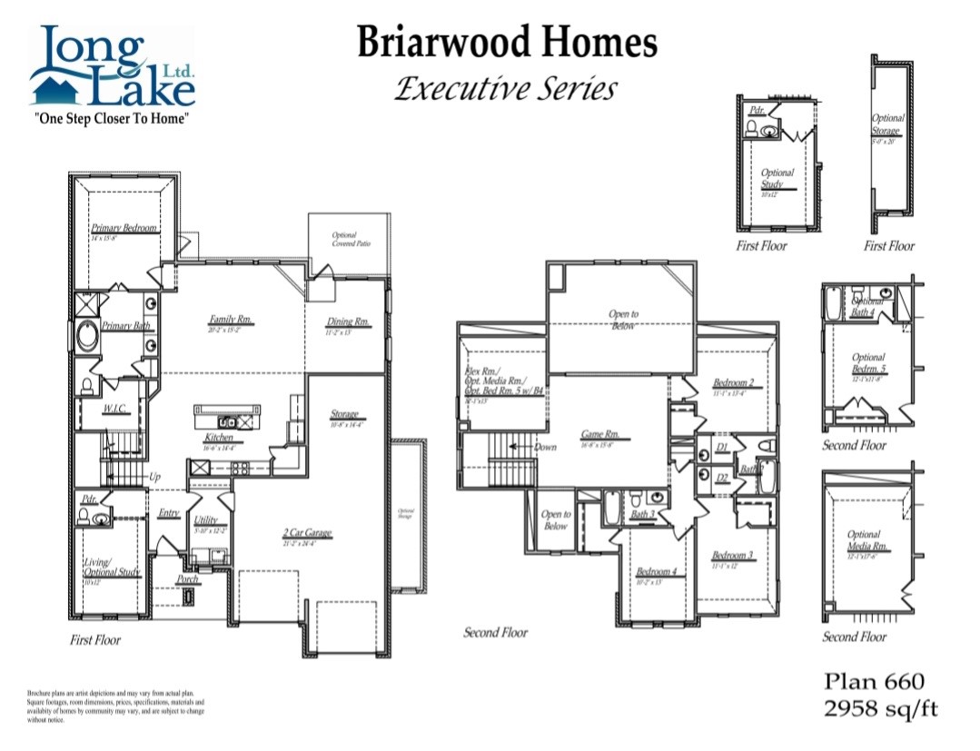 Plan 660 features 4 bedrooms, 3 full baths, 1 half bath and over 2,900 square feet of living space.