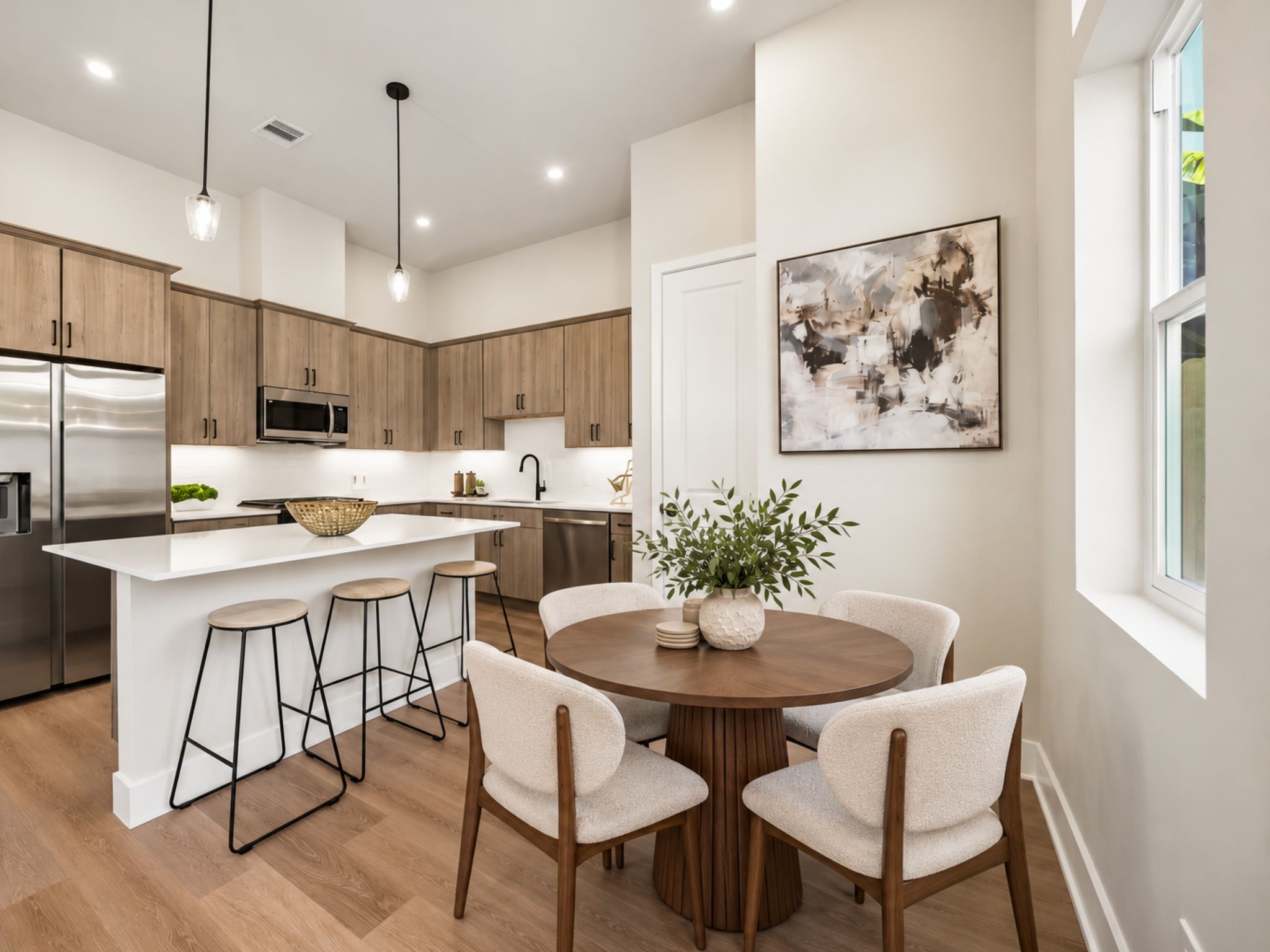 This photo is a designed rendering of potential kitchen options.