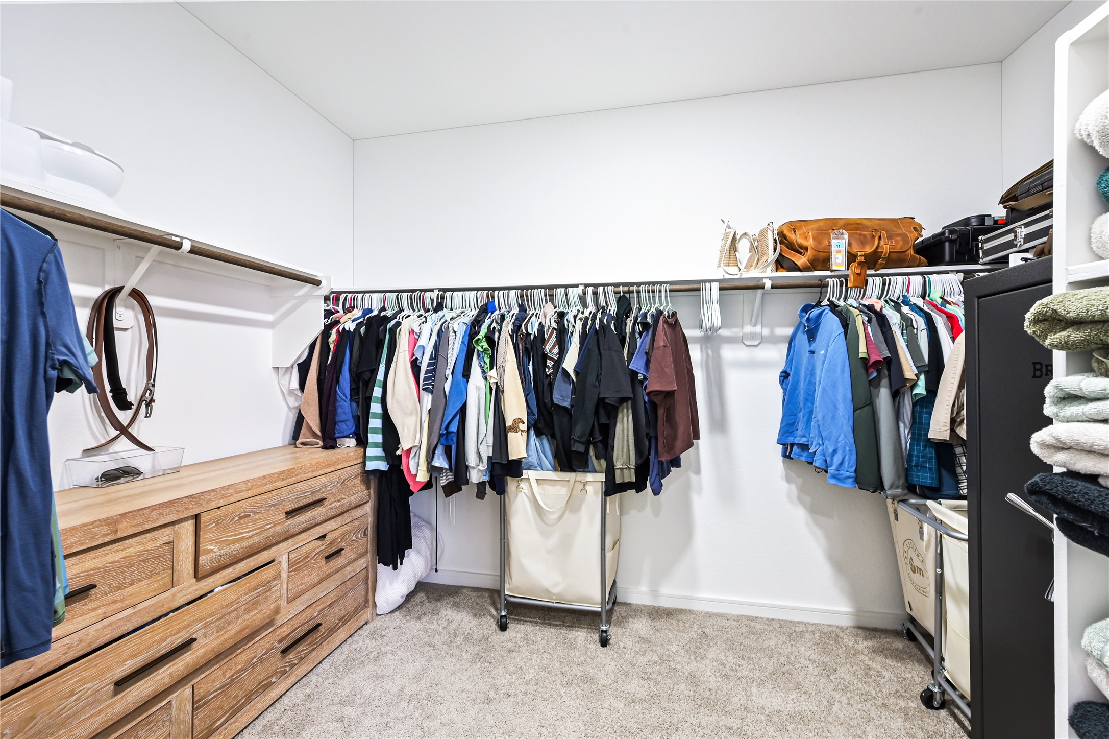 Generously sized walk-in closet