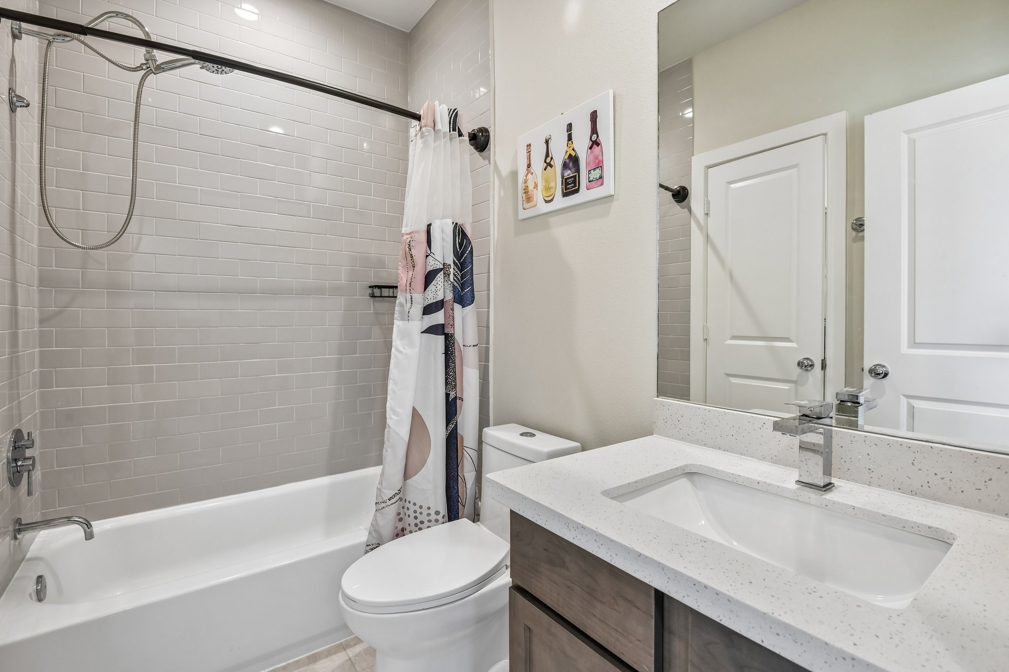 Private bathroom located in the second bedroom on the third floor