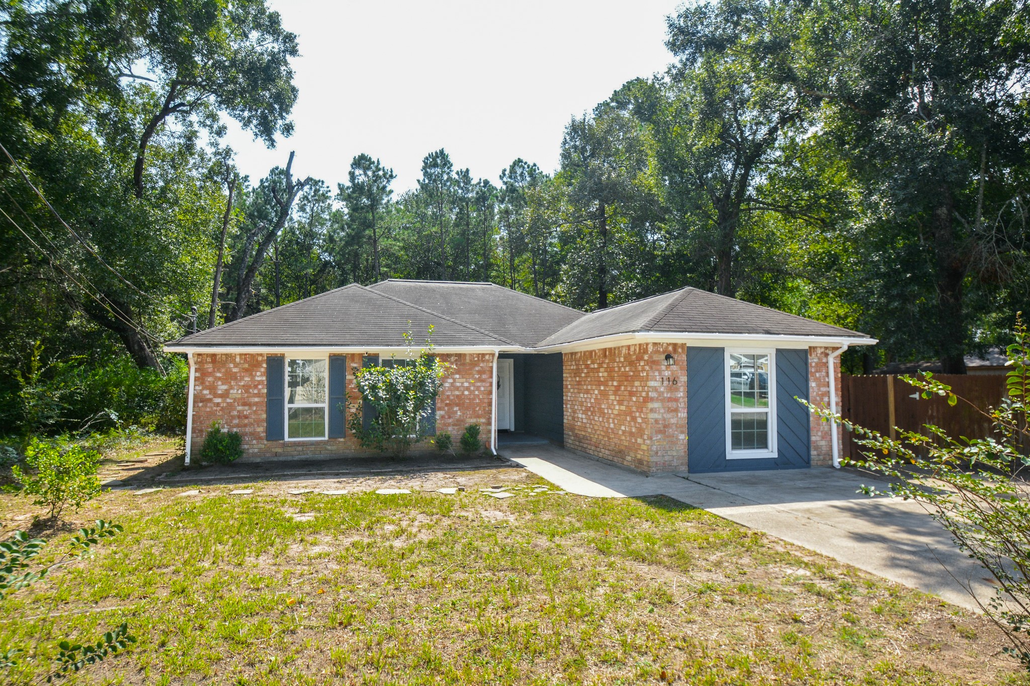 Front elevation view of the property.