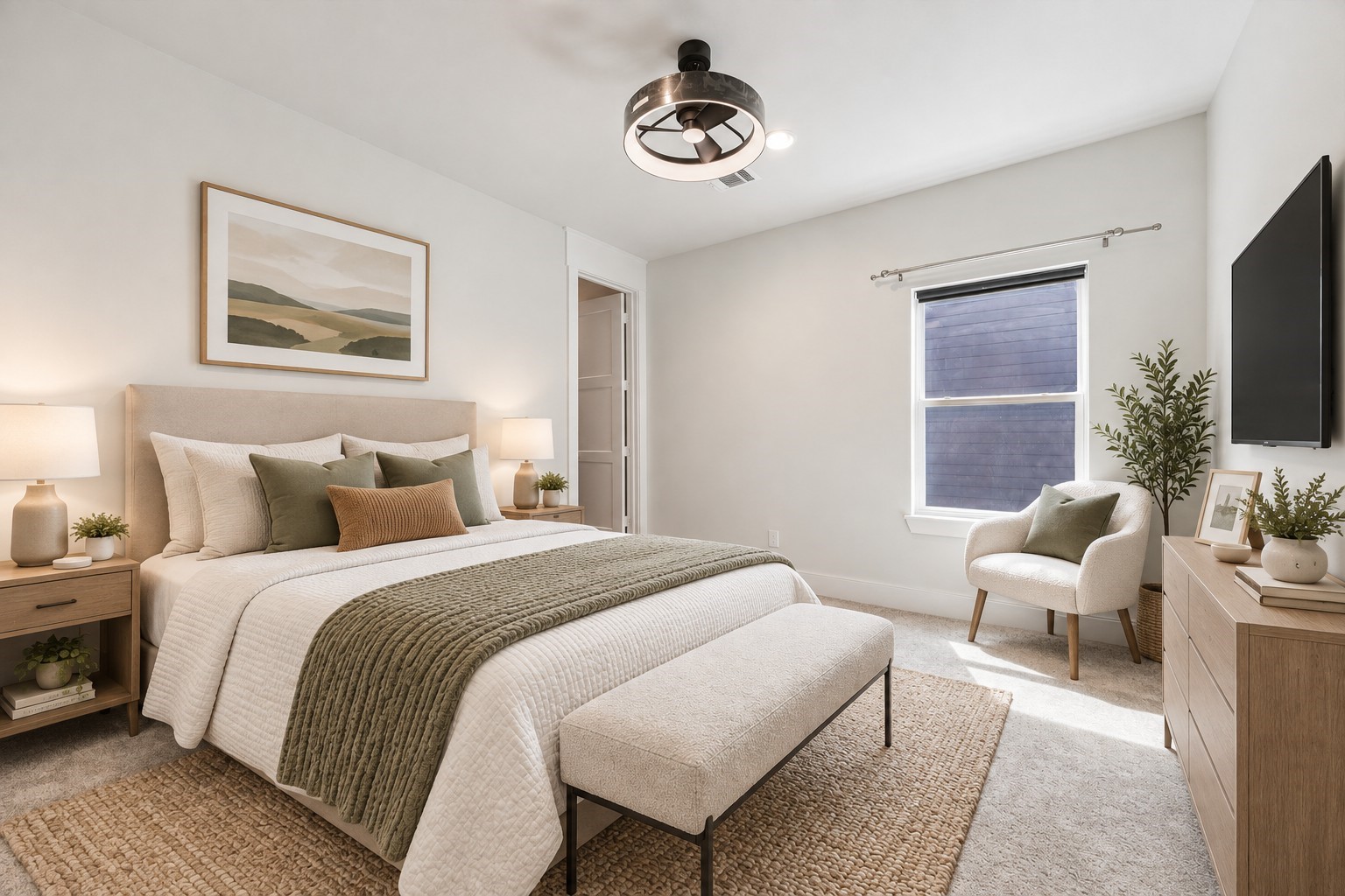 Virtually staged third bedroom.