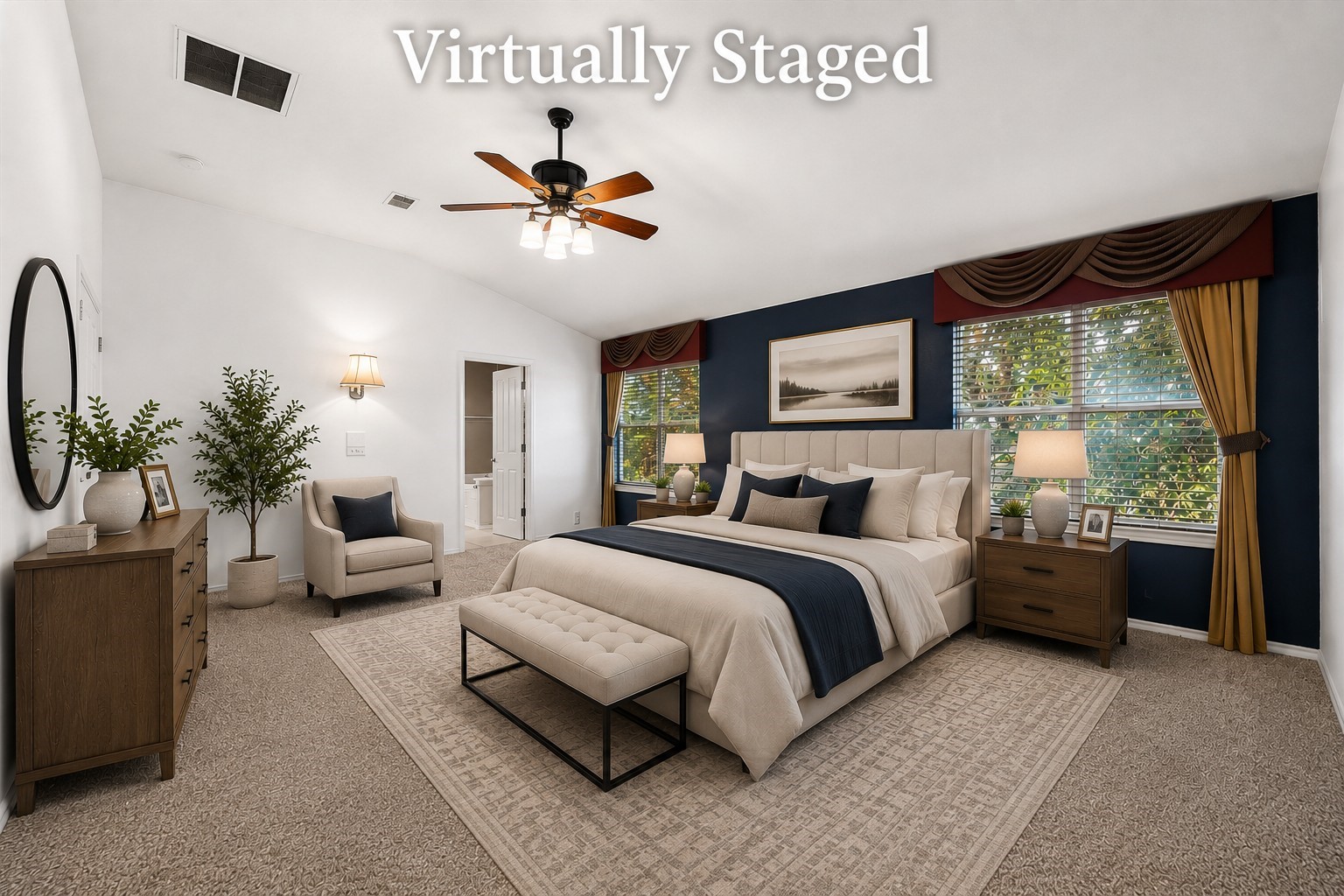 Primary Bedroom Virtually Staged