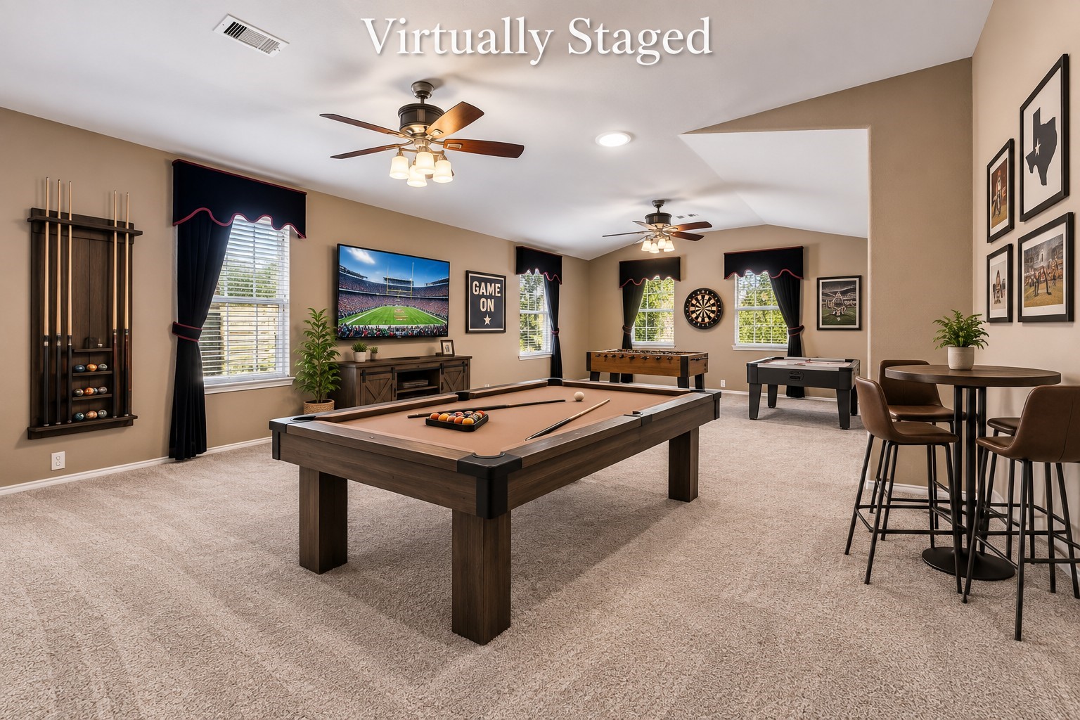 Game Room Virtually Staged