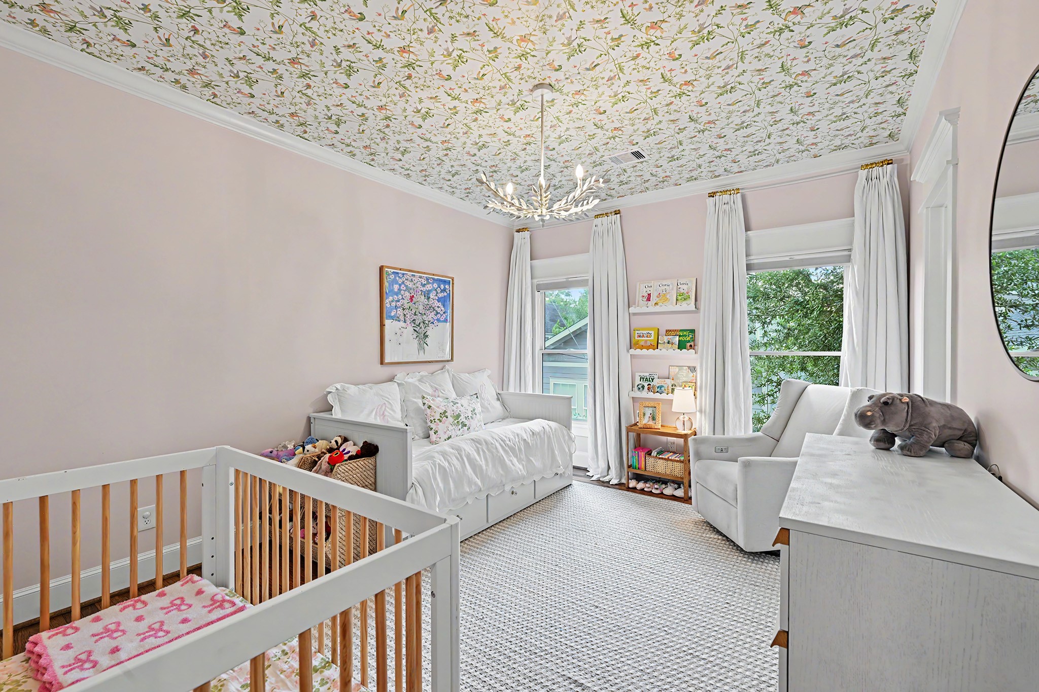 3rd bedroom has a tree-house feel with both bedrooms open and airy.