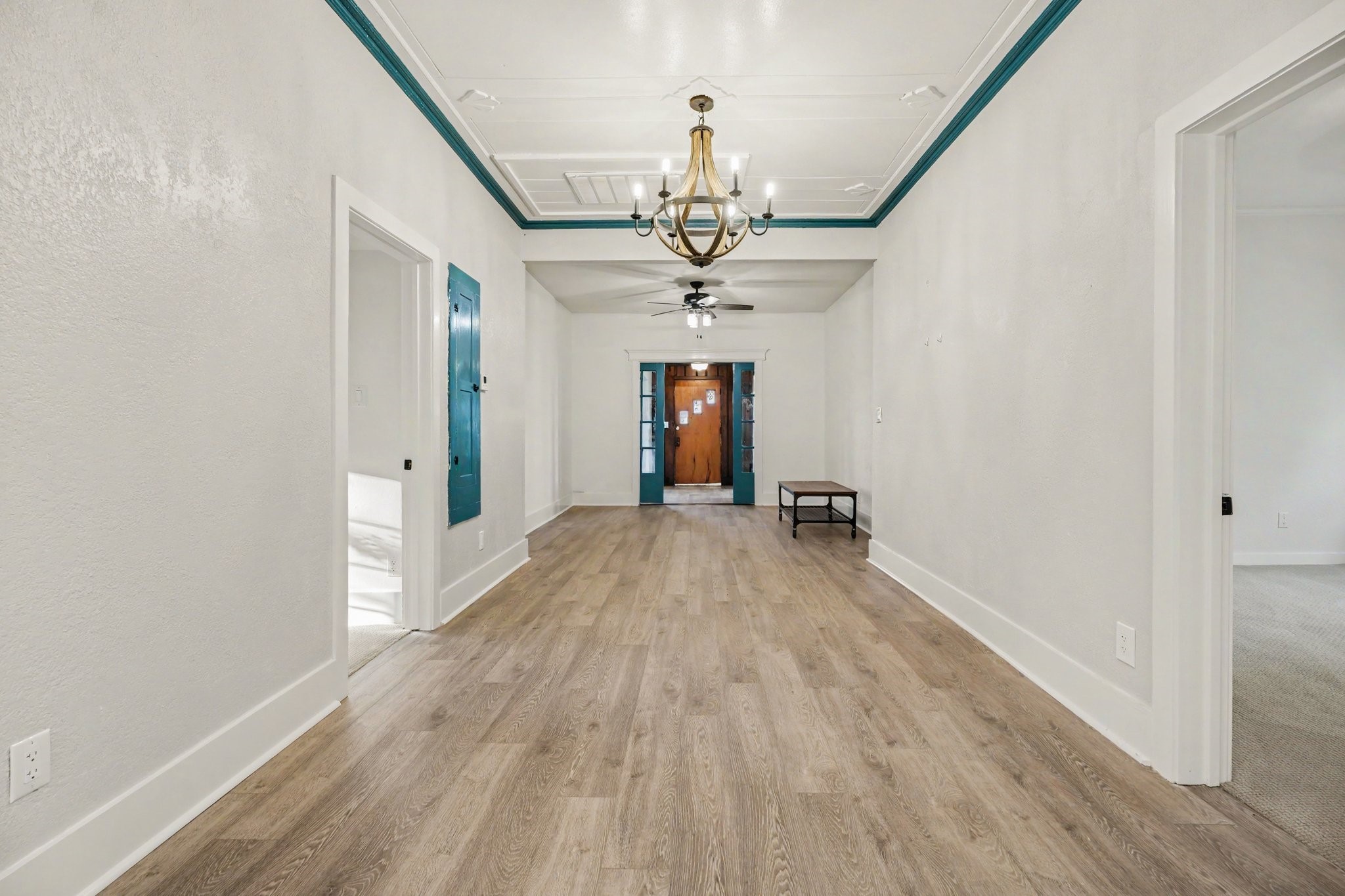 Dining living room view with updated LVP flooring