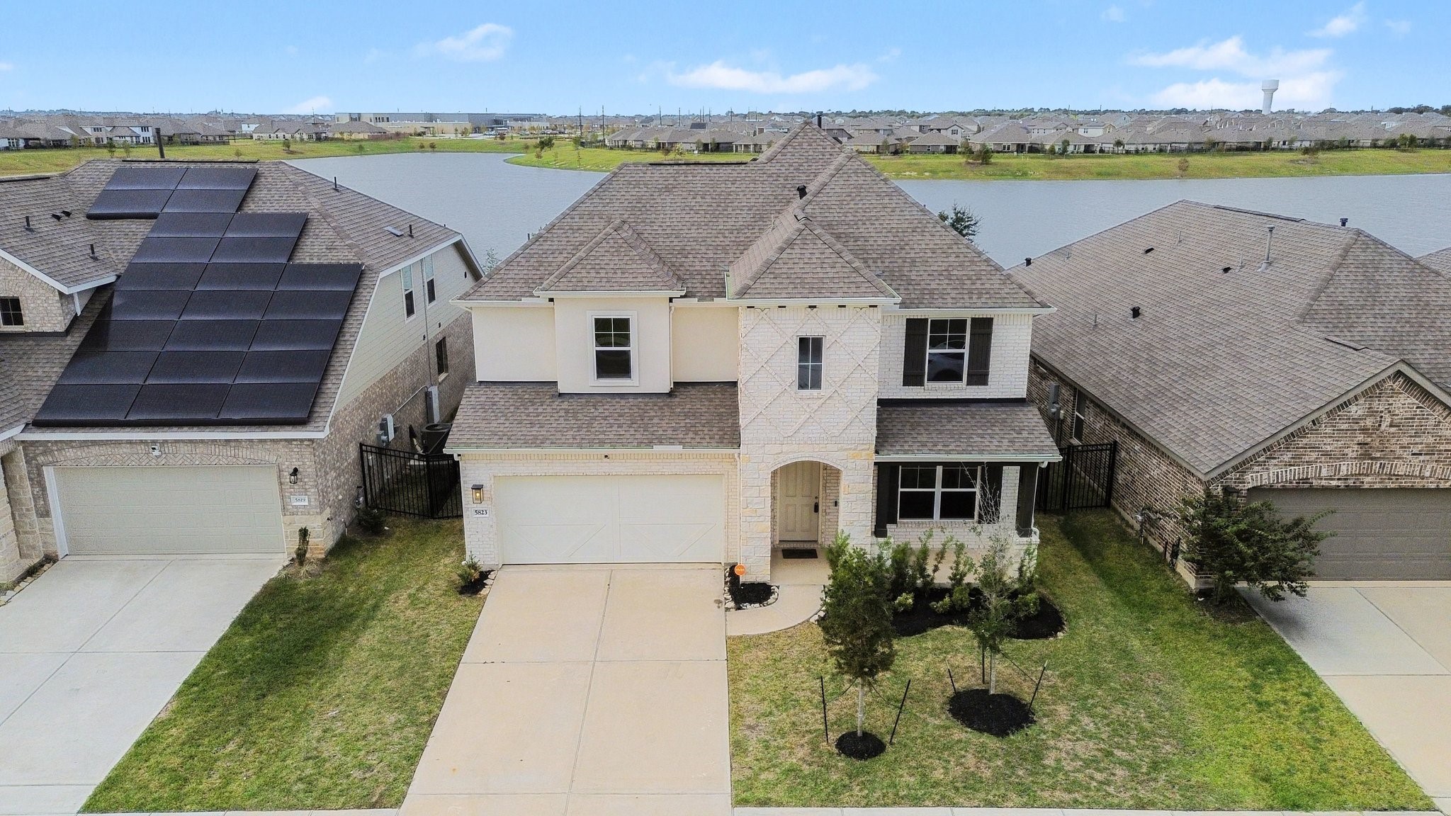 Two story lake view home