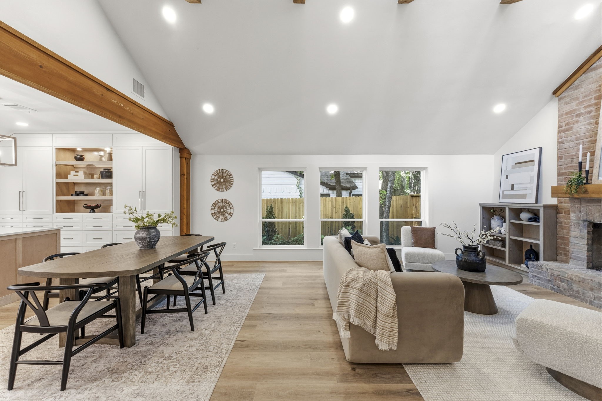 The seamless connection to the designer kitchen makes this space perfect for both everyday living and effortless entertaining.