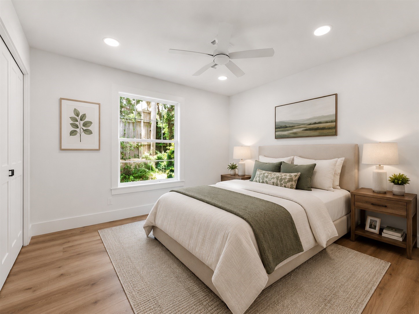 AI-enhanced virtual staging shown to illustrate the room's potential.