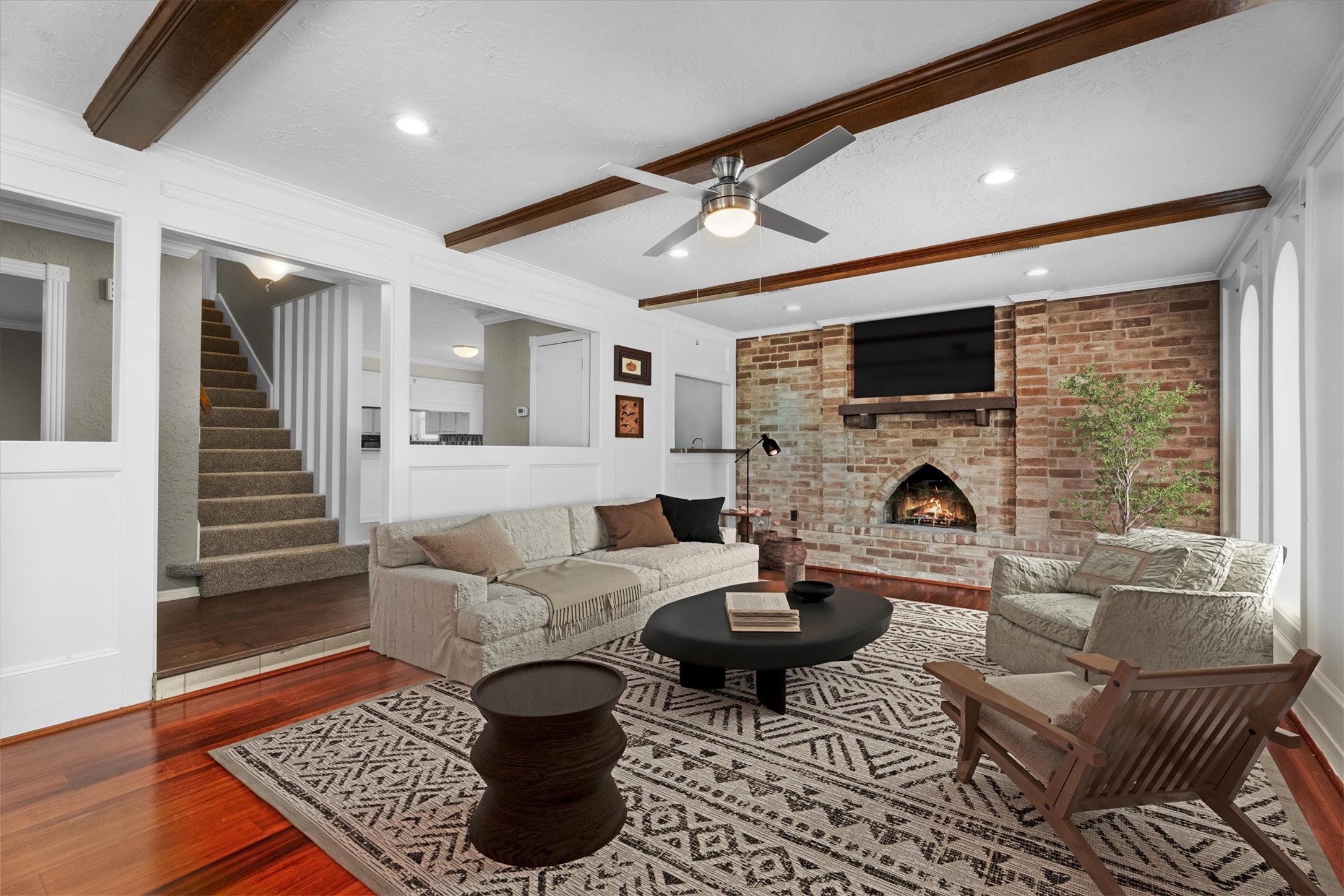 Digitally staged Family Room