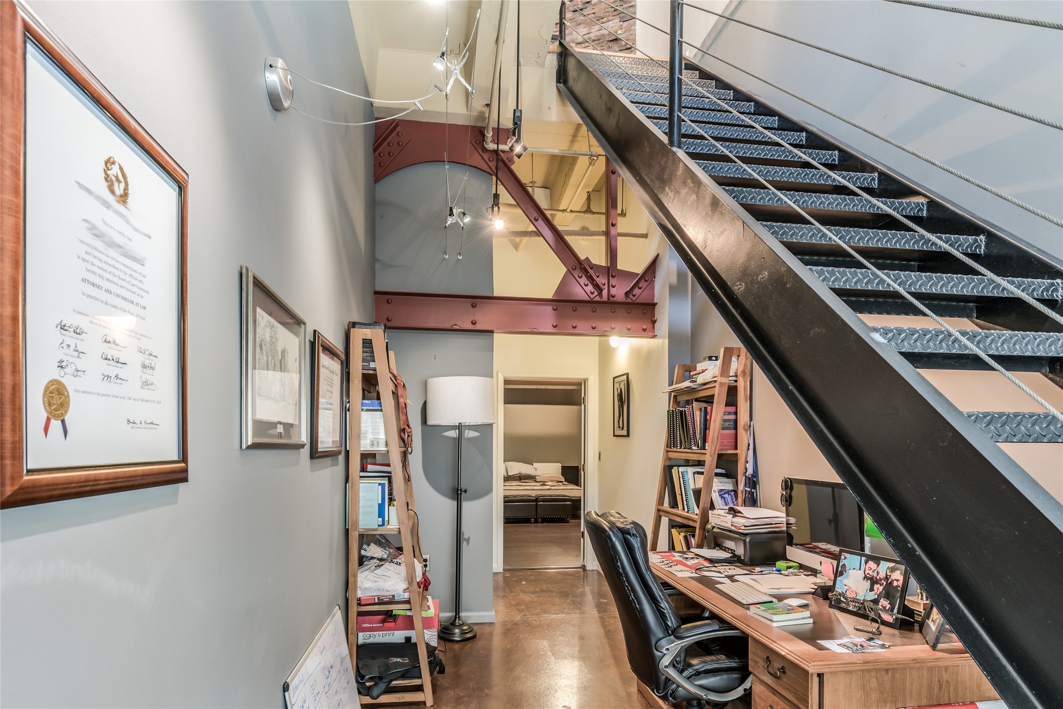 Another view of the office nook on the first level.