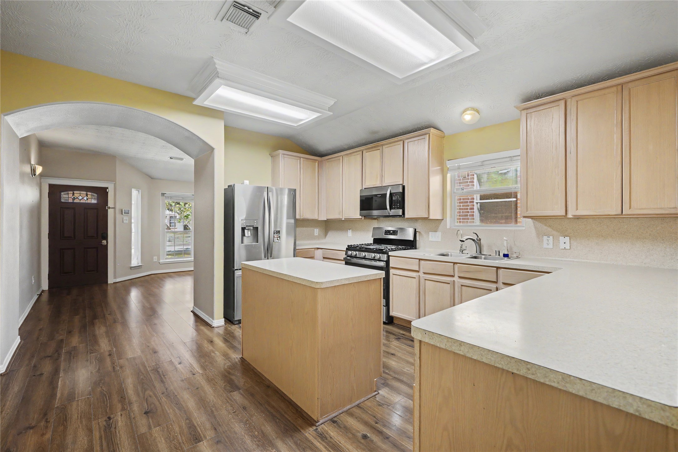 Island kitchen with plenty of cabinet space