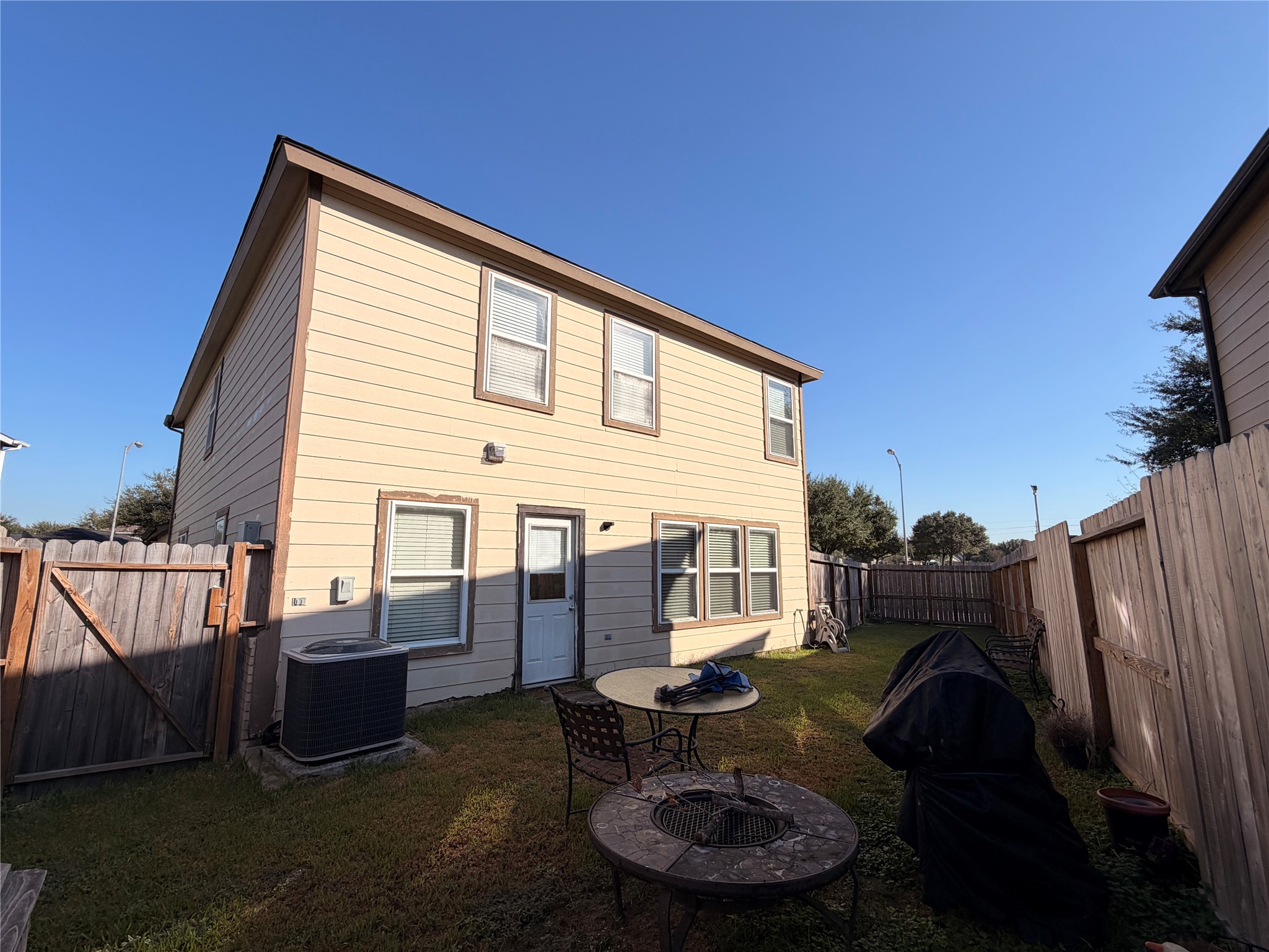 Backyard for furry pets and family entertainment