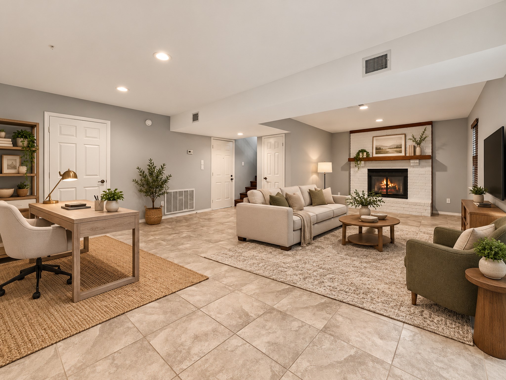 2nd living space/media room & office option