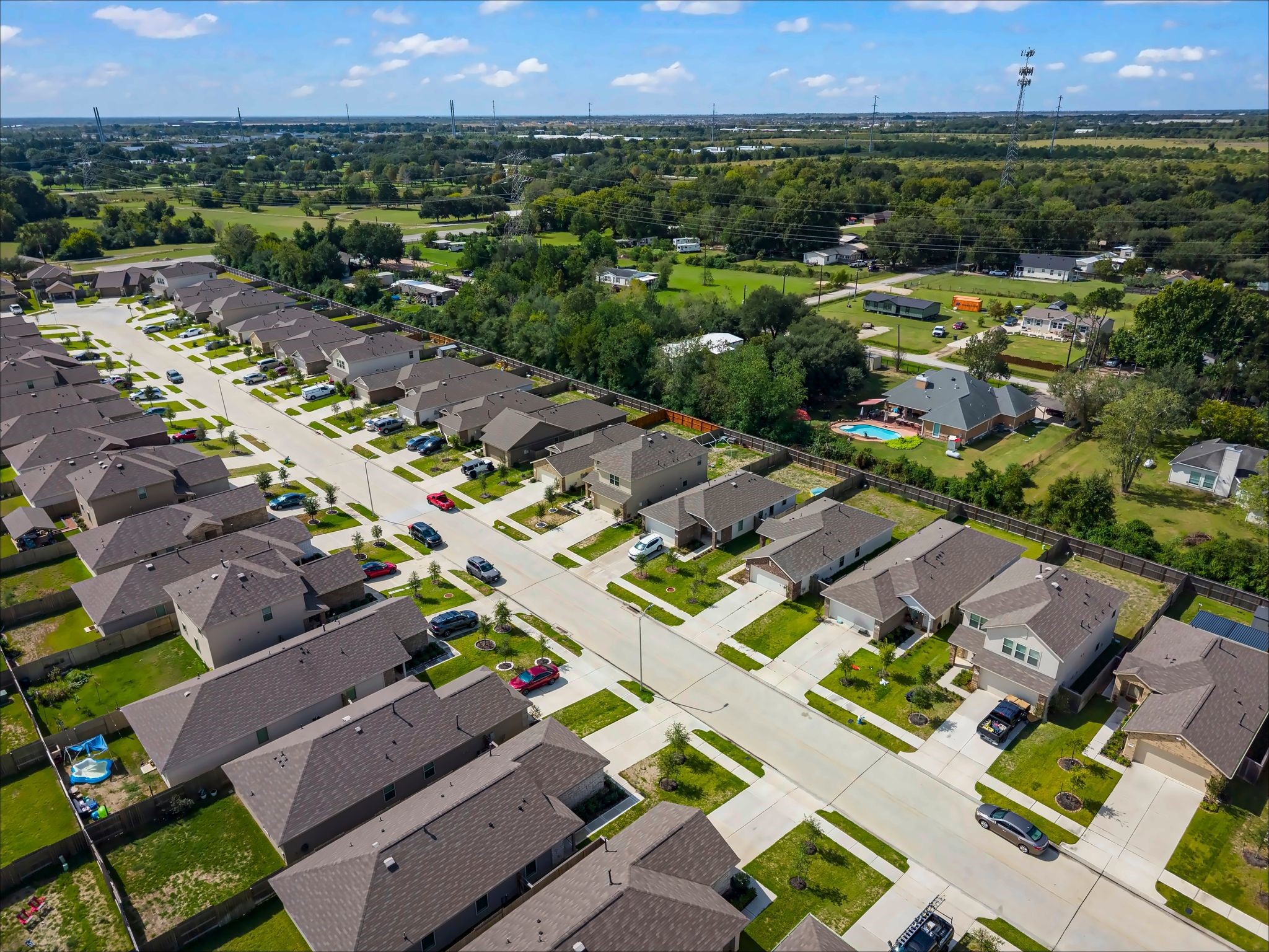 Aerial street view of the community layout