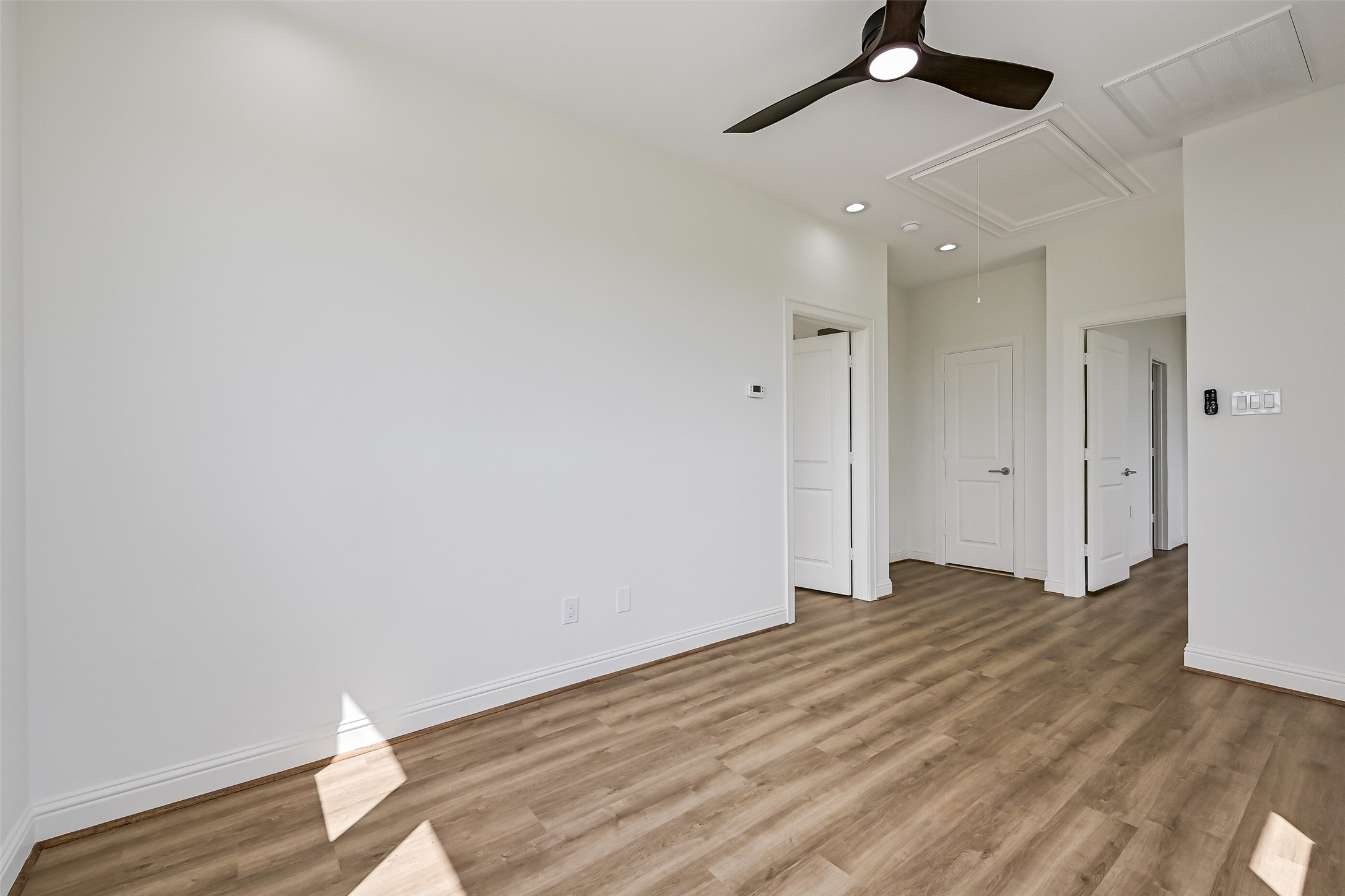 An additional view of the family room.
