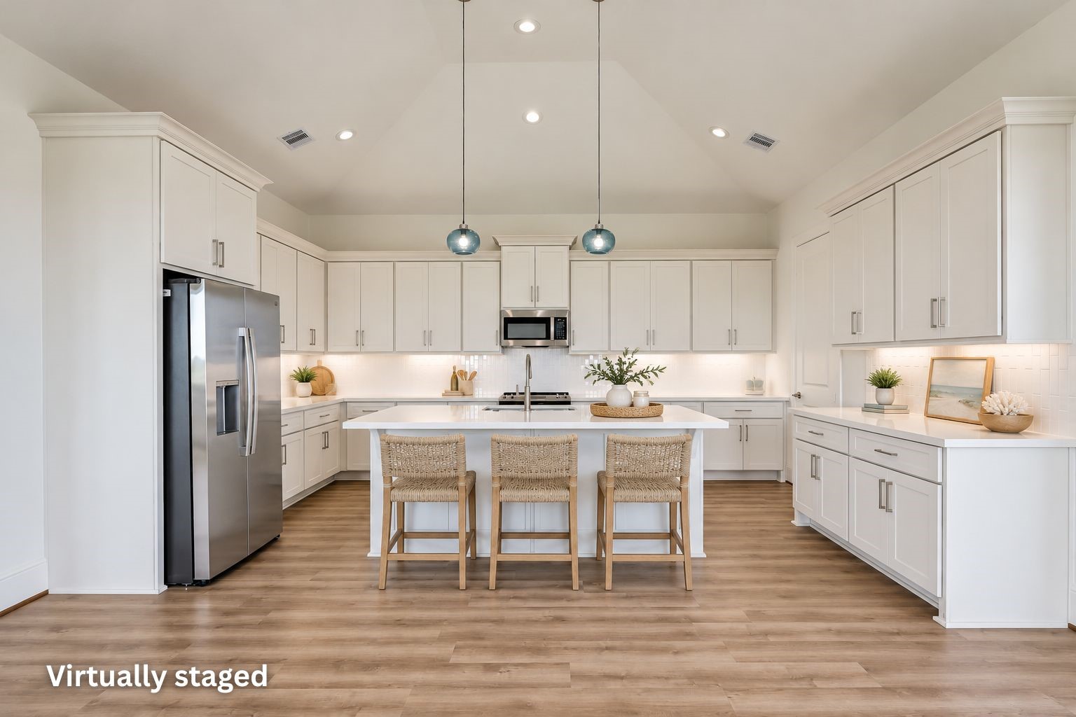 Virtually staged photo of the kitchen!