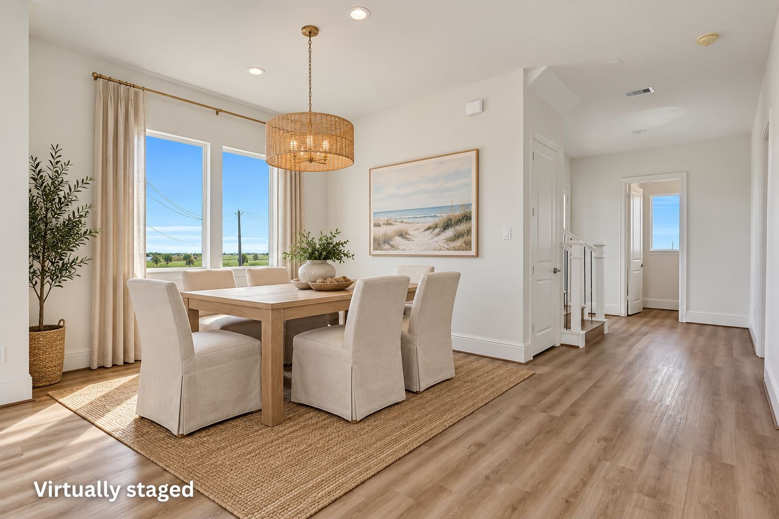 Virtually staged photo of the dining room!