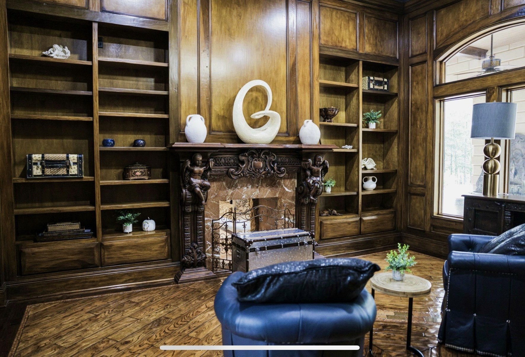 Exquisite woodwork creates a warm, elegant atmosphere!