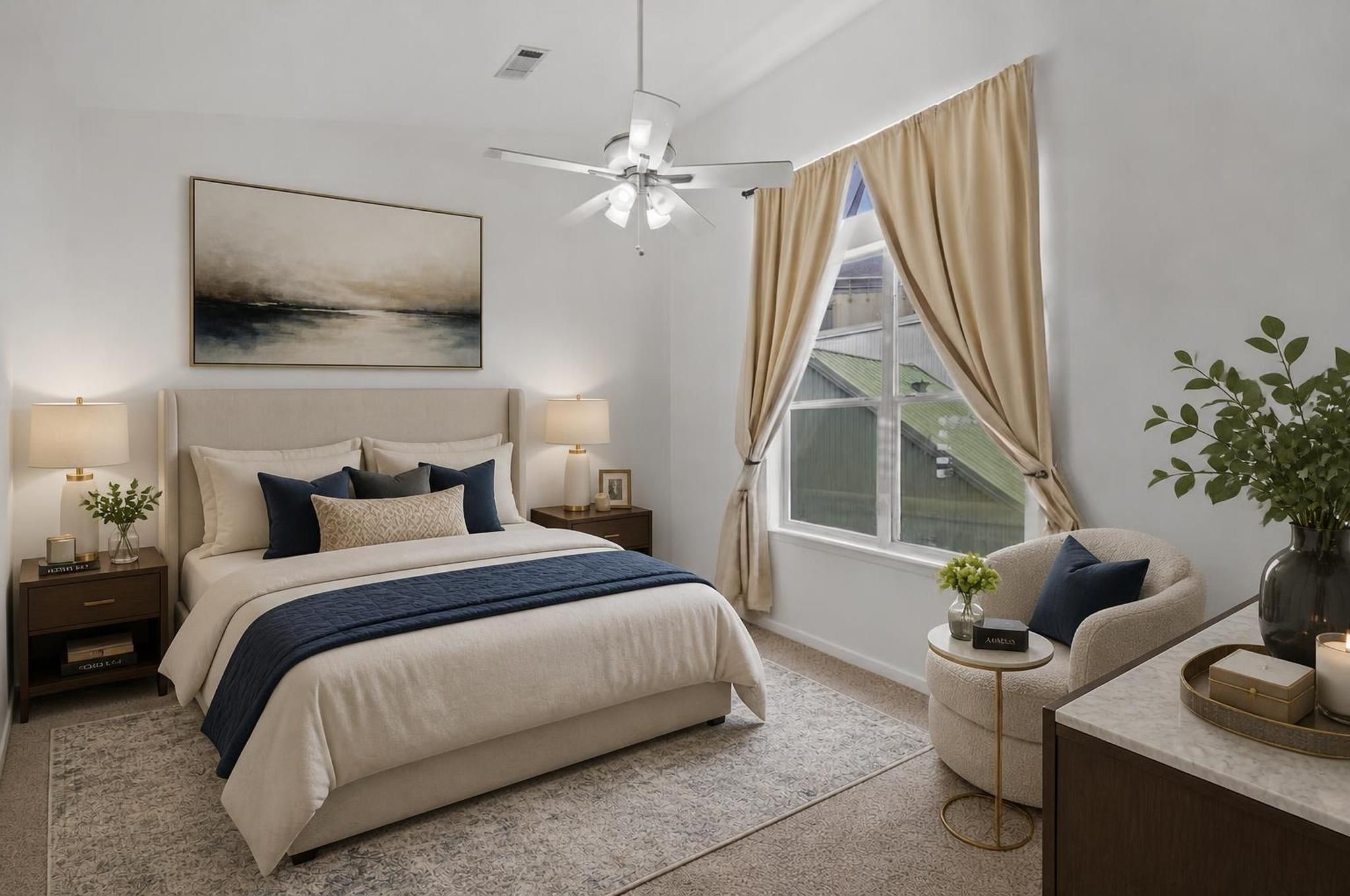 Bedroom. Virtually staged.