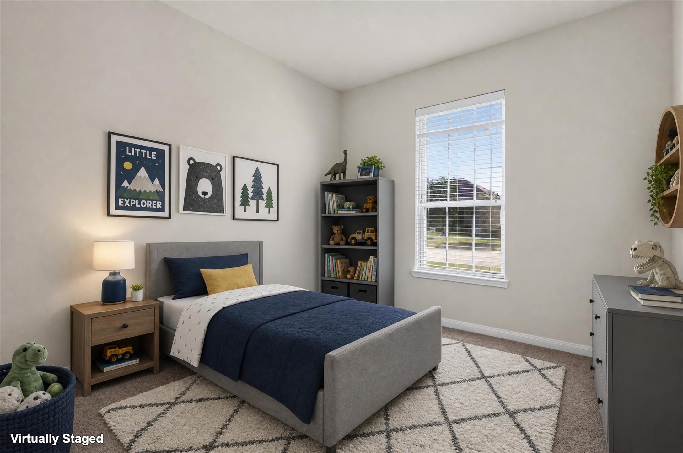 A welcoming space to make your own! The fourth bedroom features a tall window that brings in natural light, soft carpeting, and neutral walls ready for your favorite colors and dcor