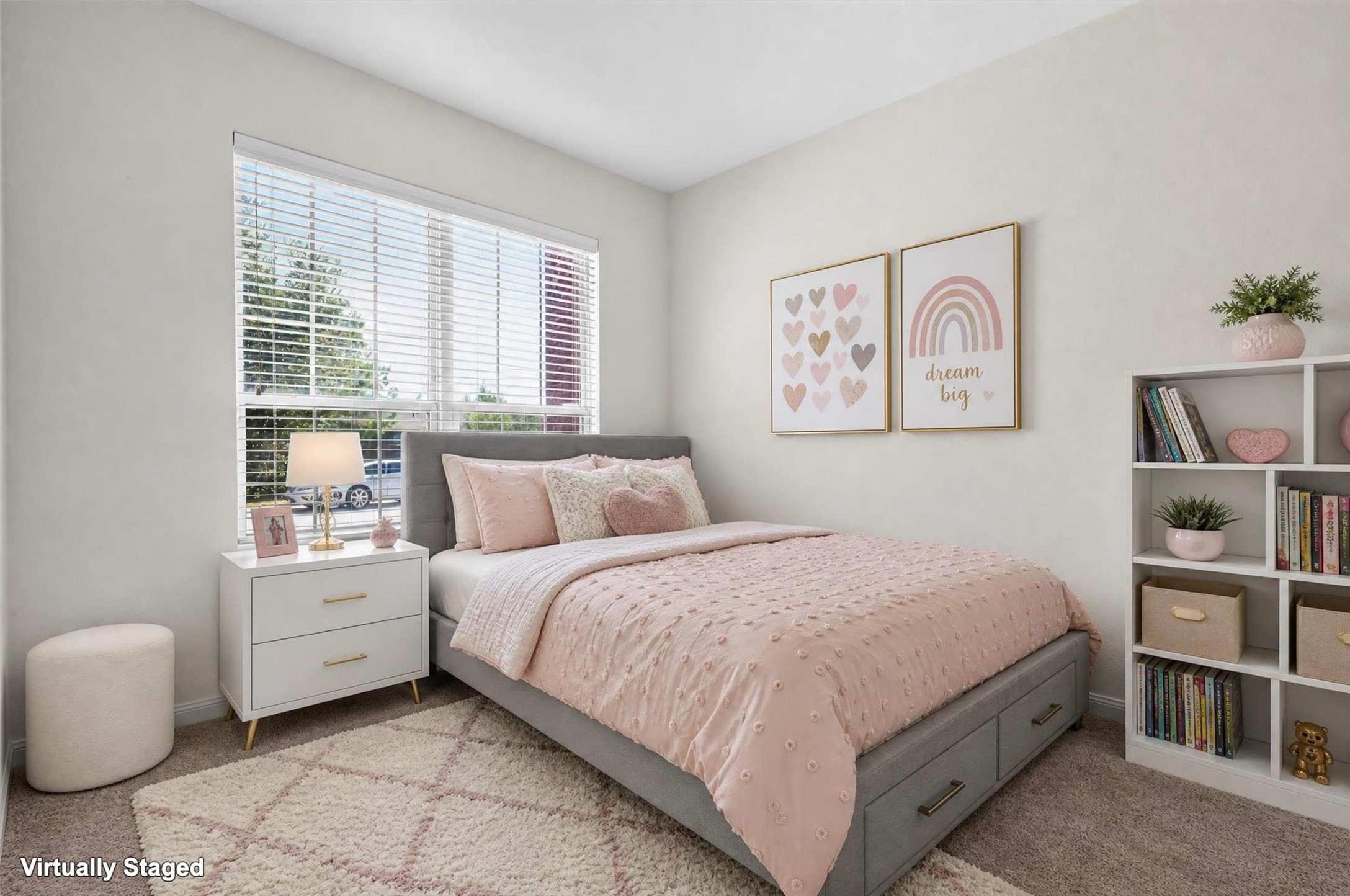 Bright and welcoming, the third bedroom features a large window that fills the space with natural light. Neutral walls and soft carpeting offer a comfortable foundation for your personal style, from colorful accents to a calming guest retreat.