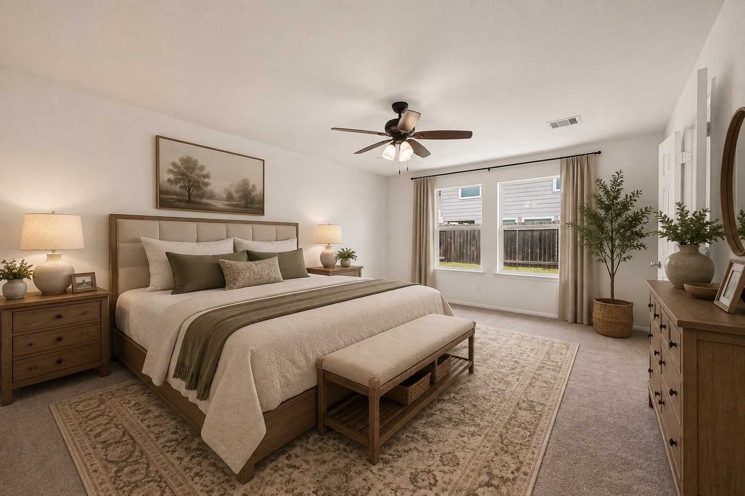 Primary Bedroom - digitally staged